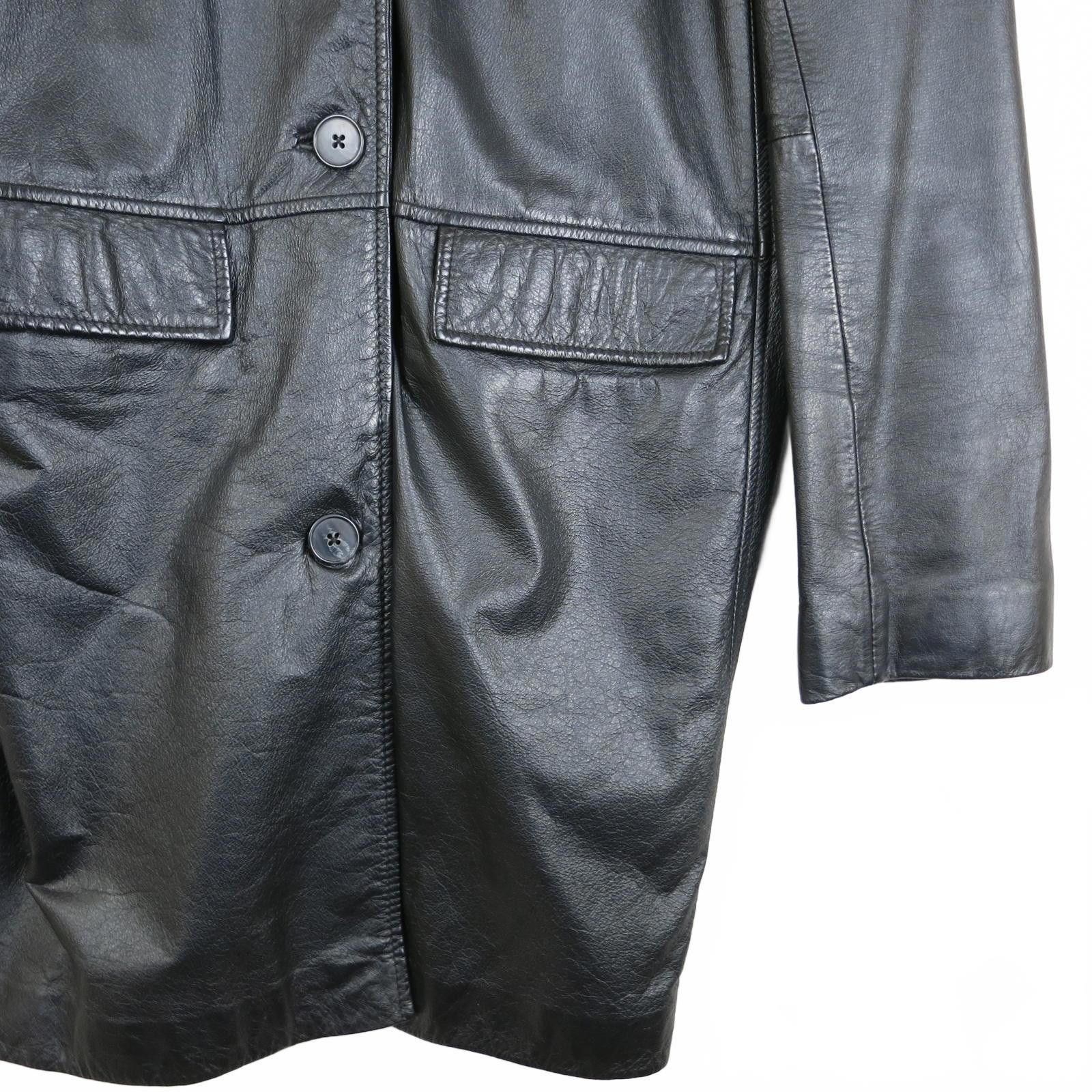 American Eagle Outfitters American Eagle Black Leather Button-Up Car Coat Women's M Size M / US 6-8 / IT 42-44 - 4 Thumbnail