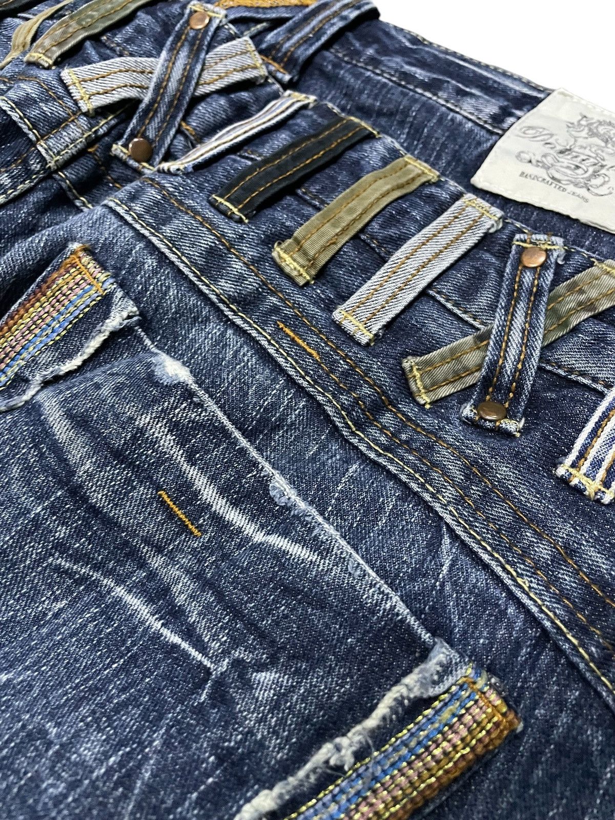 5351 POUR LES HOMMES × Japanese Brand × Tornado Mart DOMINATE Double Waist Spiral Honeycomb Wash Jeans Size US 34 / EU 50 - 19 Thumbnail