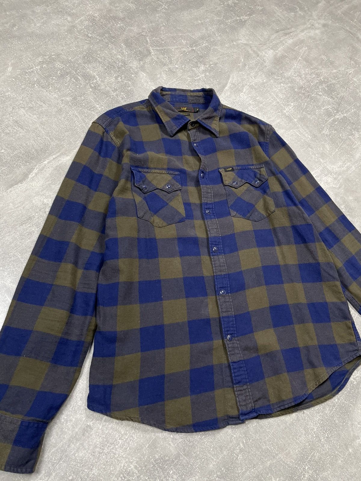 Flannel × Lee Lee Checkered Flannel Plaid Regular Fit American Shirt Size US M / EU 48-50 / 2 - 3 Thumbnail