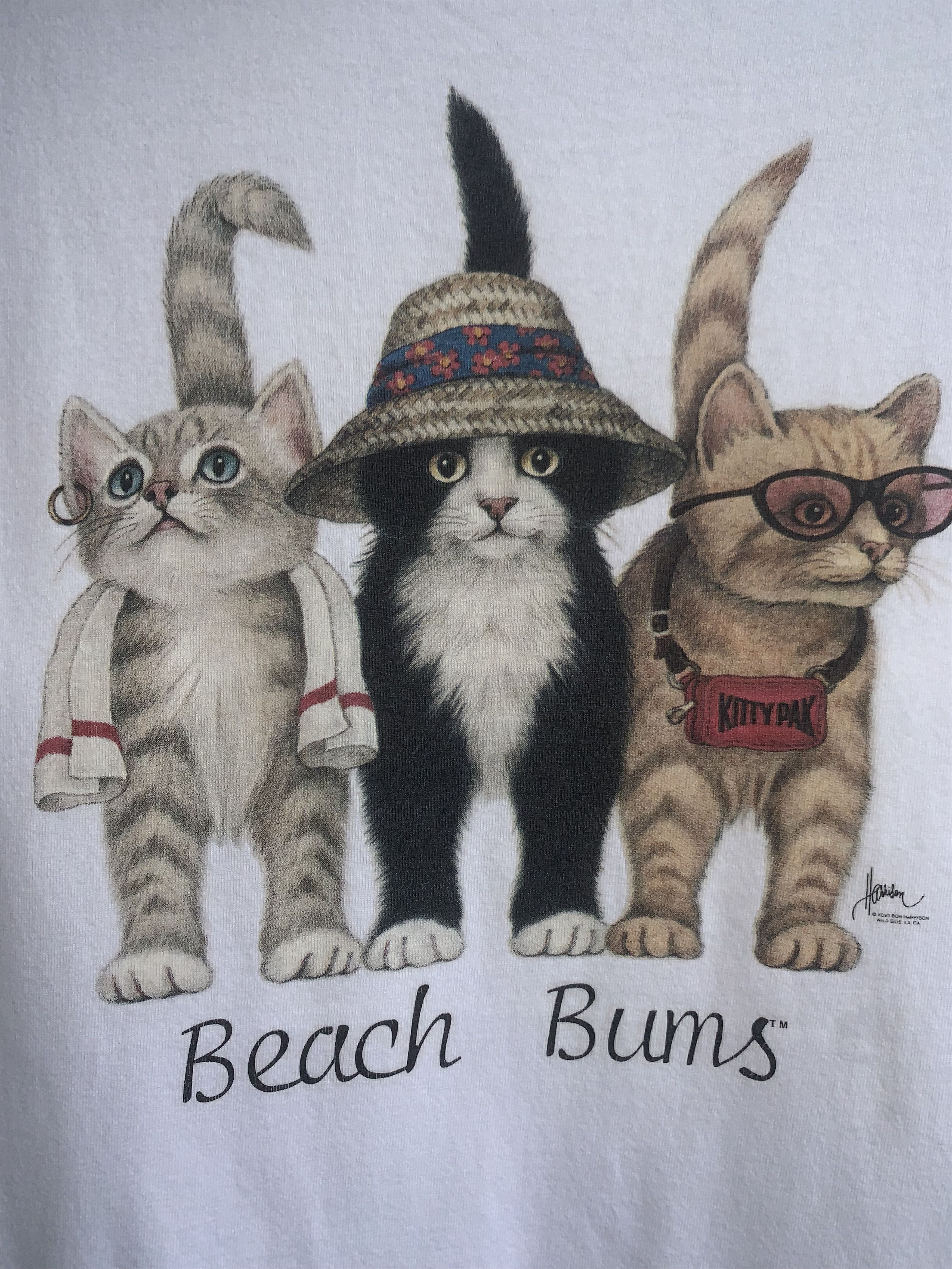 Jerzees Beach Bums Cat T-Shirt Size US L / EU 52-54 / 3 - 2 Thumbnail