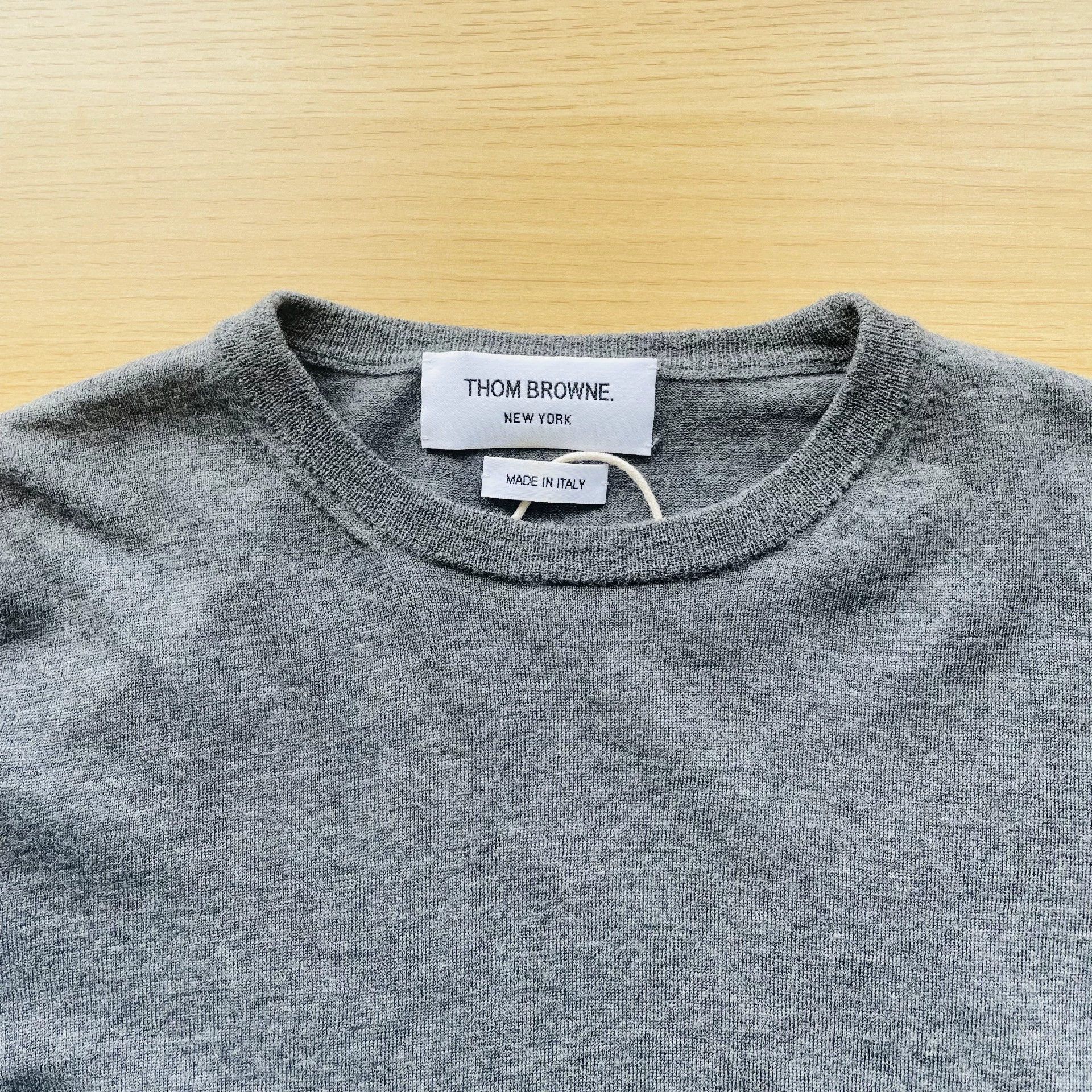 Tom Ford THOM BROWNE Women's Gray Striped Wool Sweater Size 1 Size S / US 4 / IT 40 - 3 Thumbnail
