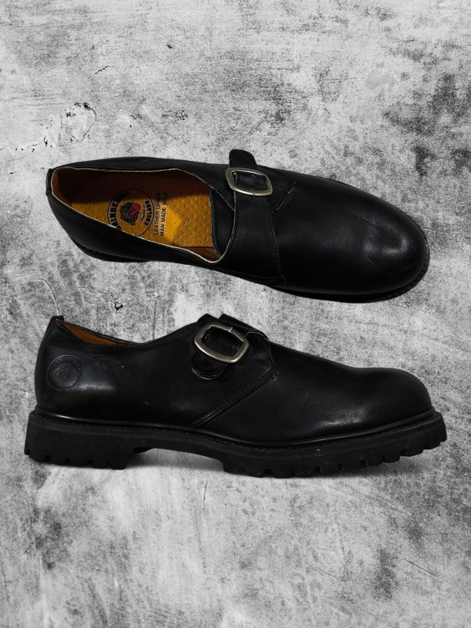 Leather monk strap genuine leather grinders England derby shoes Size US 13 / EU 46 - 1 Thumbnail
