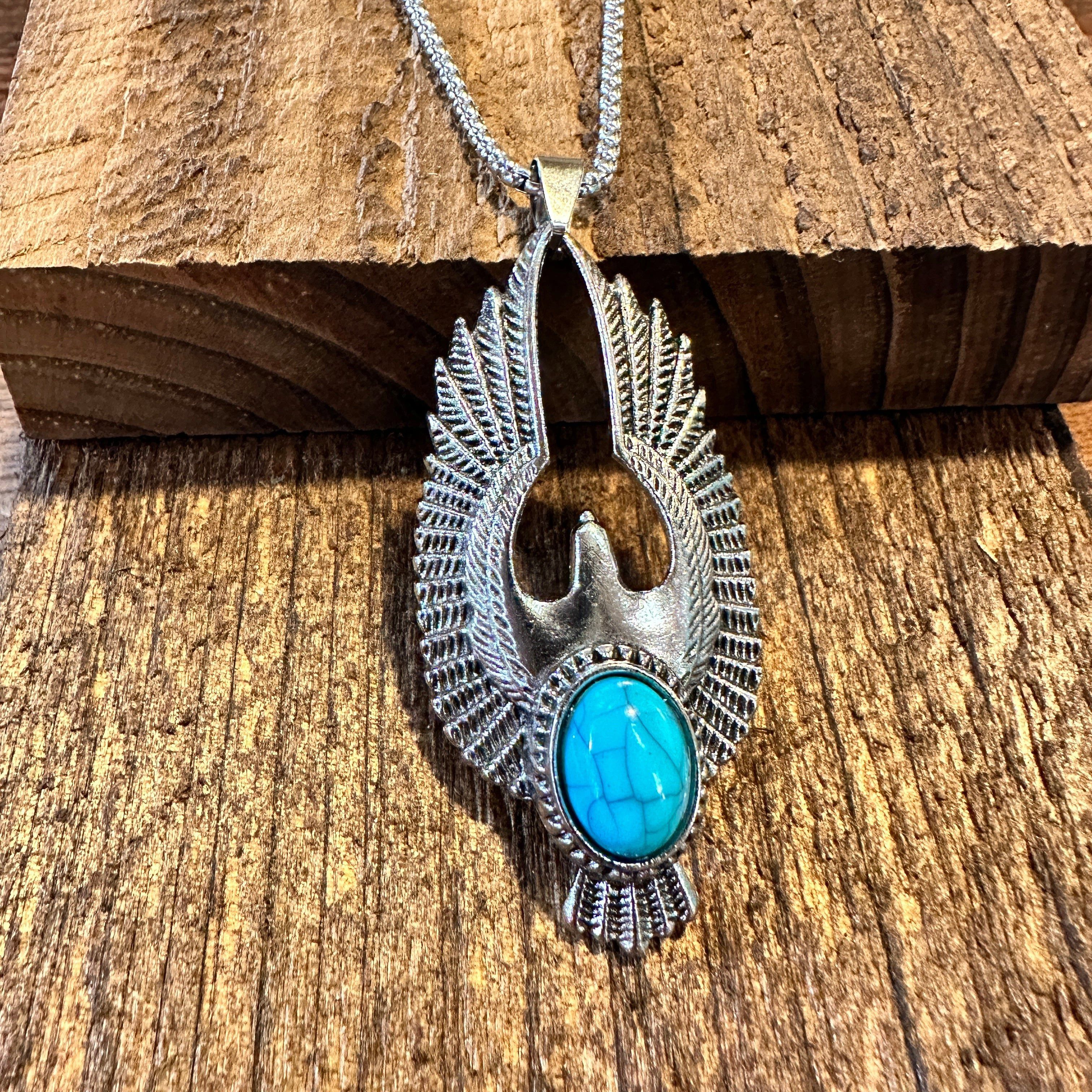 Other Boho Hippie Vintage Native American Eagle Turquoise Pendant Size ONE SIZE - 2 Thumbnail