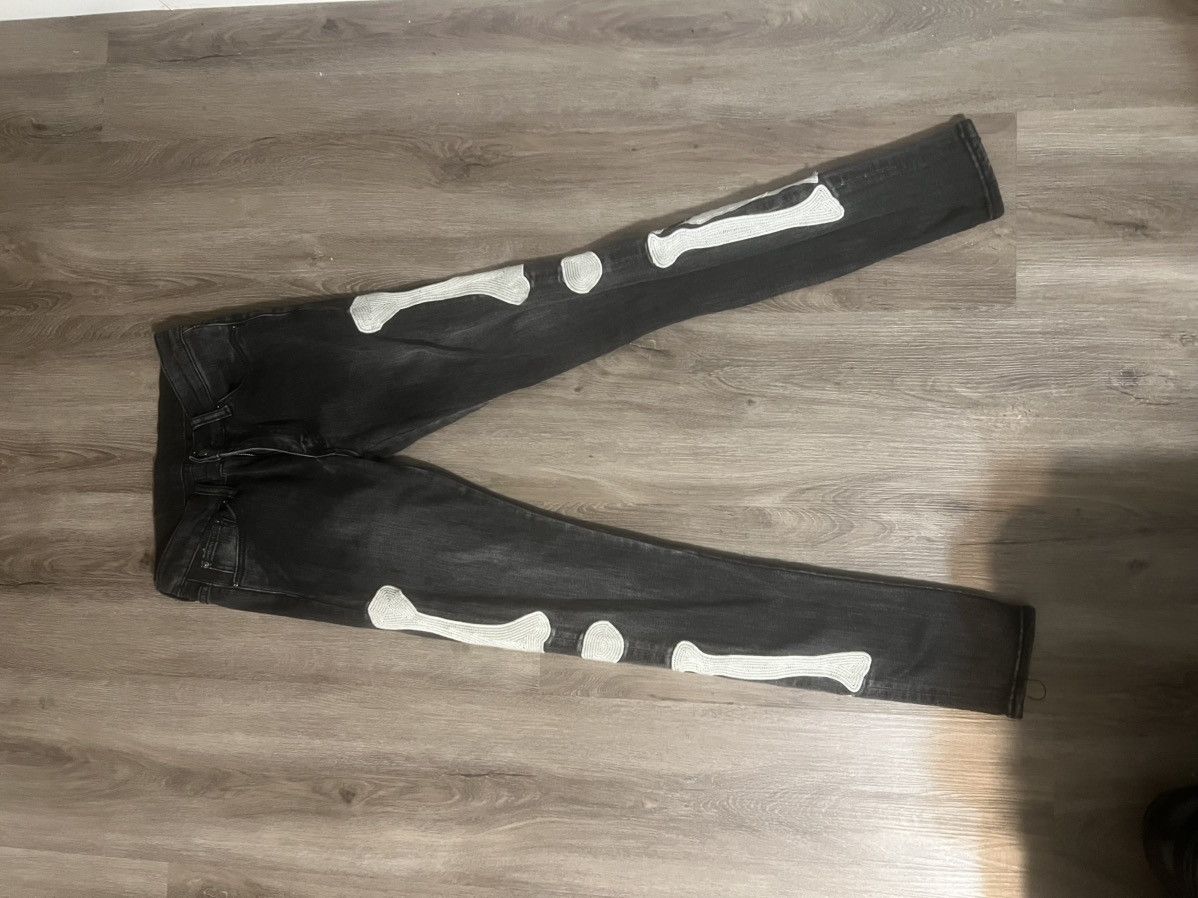 MNML MNML black jeans with bones on the side Size US 29 - 1 Thumbnail