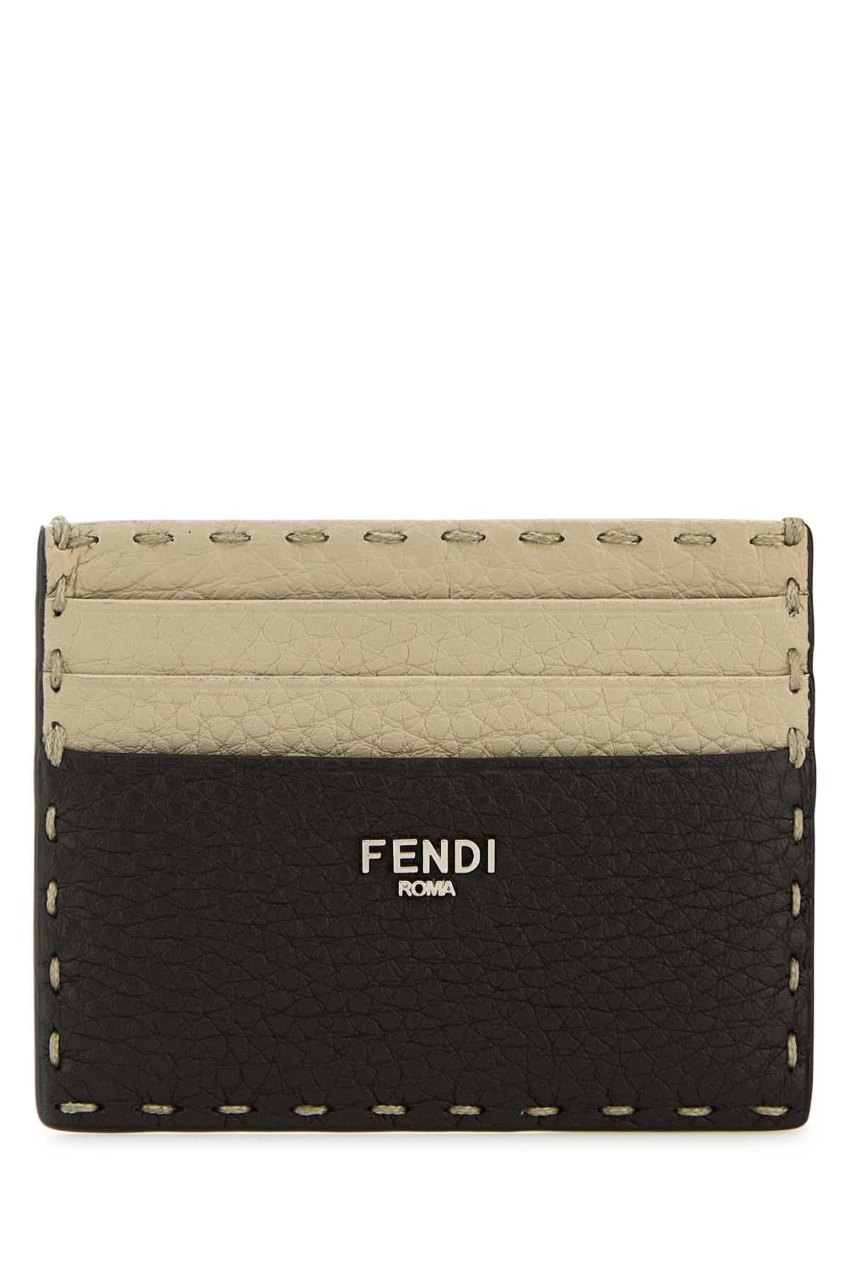 Fendi Two-Tone Leather Sellerie Card Holder Size ONE SIZE - 1 Thumbnail