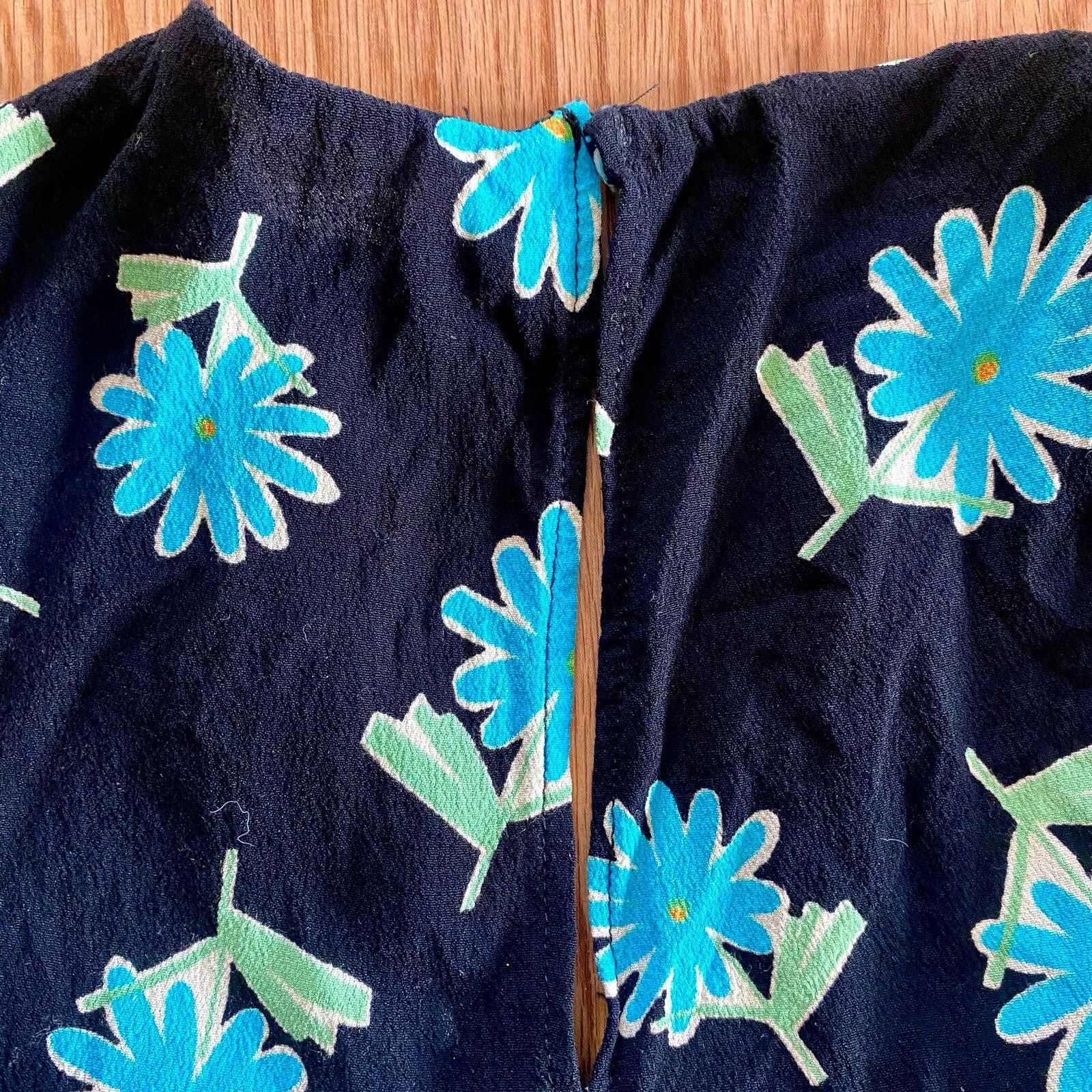 Zara Zara Black Floral Daisy Peplum Blouse Top Womens Small Size S / US 4 / IT 40 - 10 Thumbnail