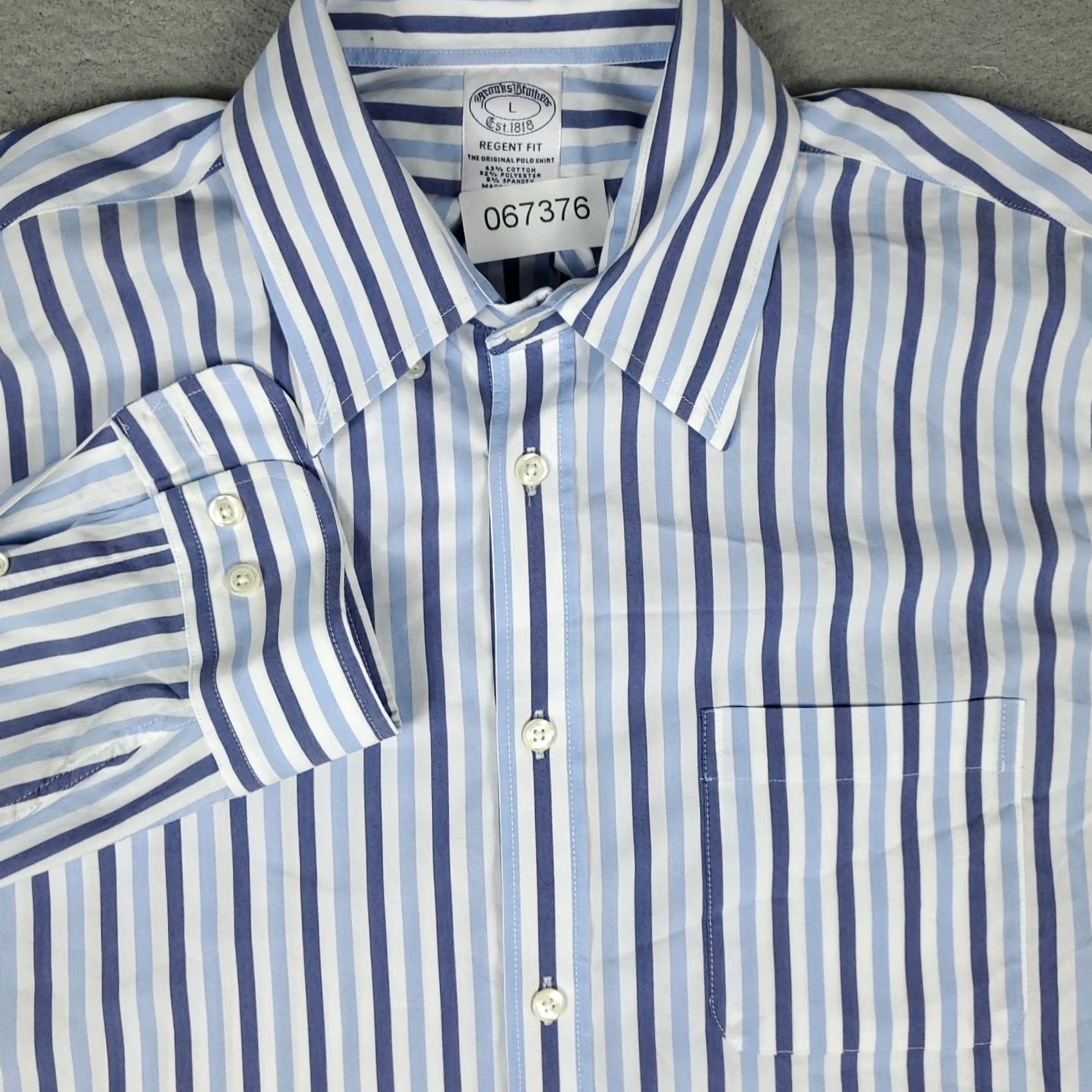 Brooks Brothers Brooks Brothers Shirt Mens Large Blue Striped Regent Button Up Long Sleeve Size US L / EU 52-54 / 3 - 2 Thumbnail