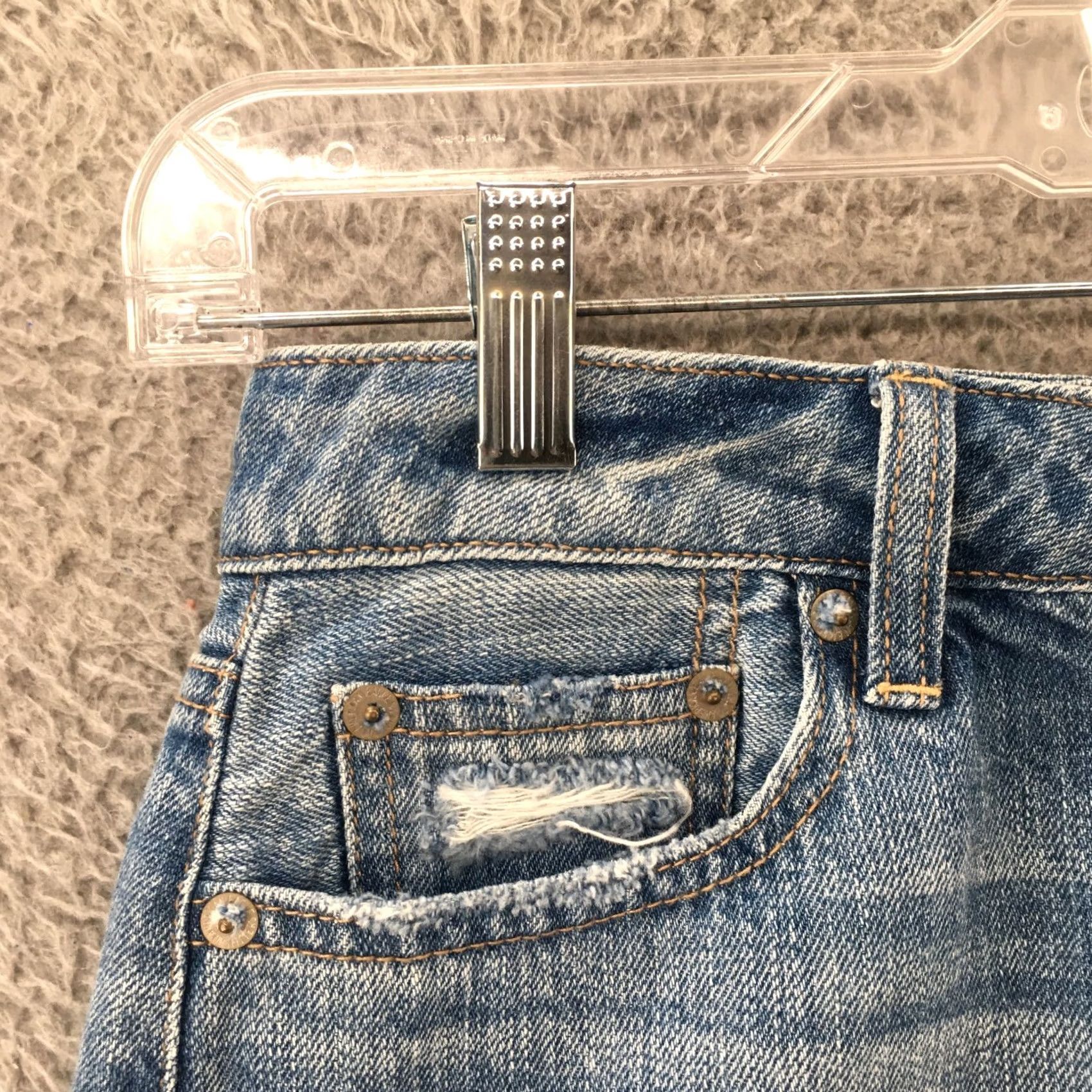 American Eagle Outfitters American Eagle Outfitters Skirt Womens 4 Blue Denim Cut Off Button Fly 5 Pockets Size 27" / US 4 / IT 40 - 2 Thumbnail