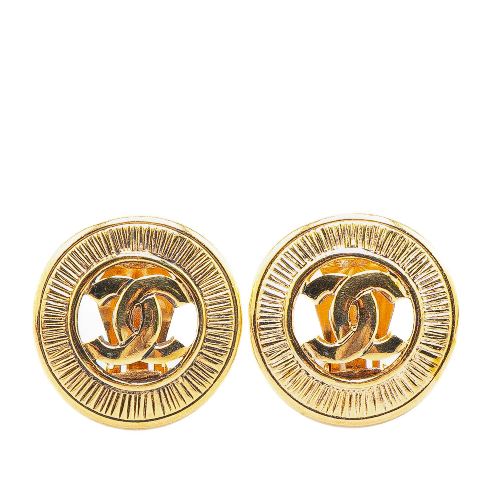 Chanel Chanel Gold Plated CC Clip On Earrings Gold Size ONE SIZE - 1 Thumbnail