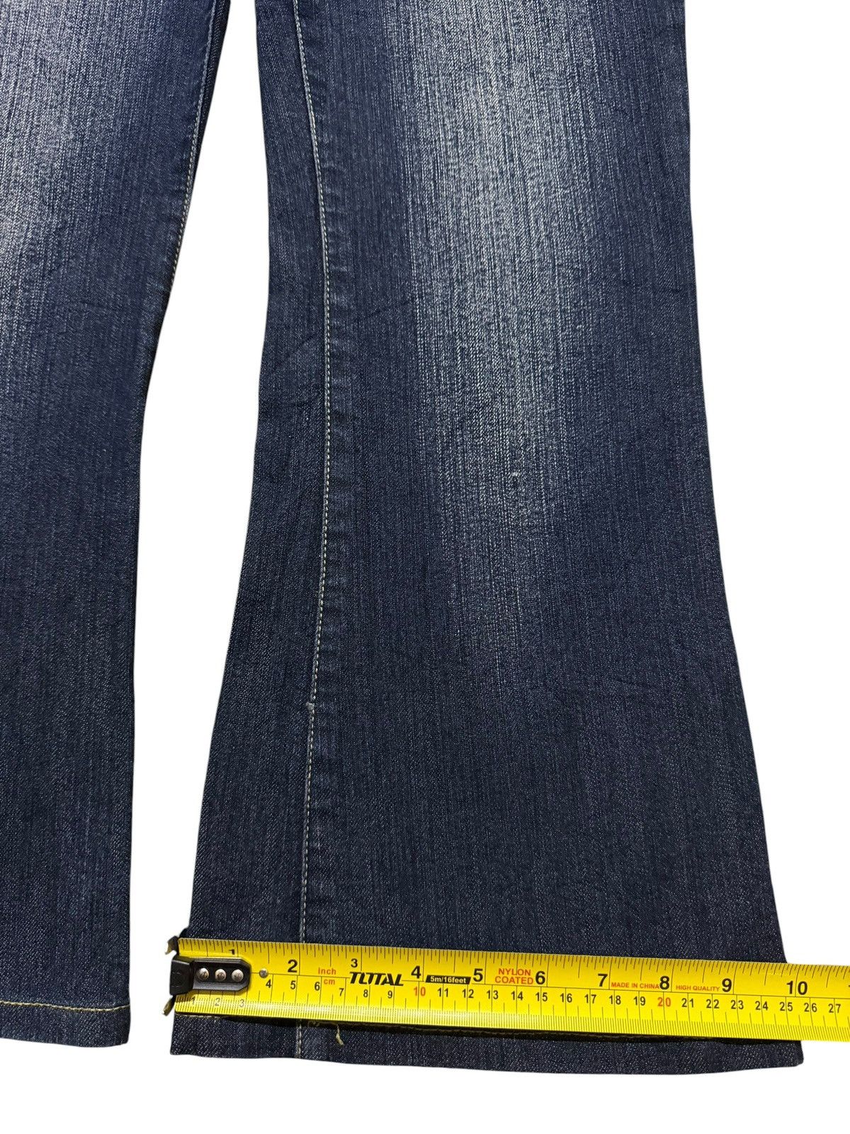If Six Was Nine Vintage Y2K Japanese Brand Faded Wash Whisker Wide Leg Flare Size 30" / US 8 / IT 44 - 13 Thumbnail