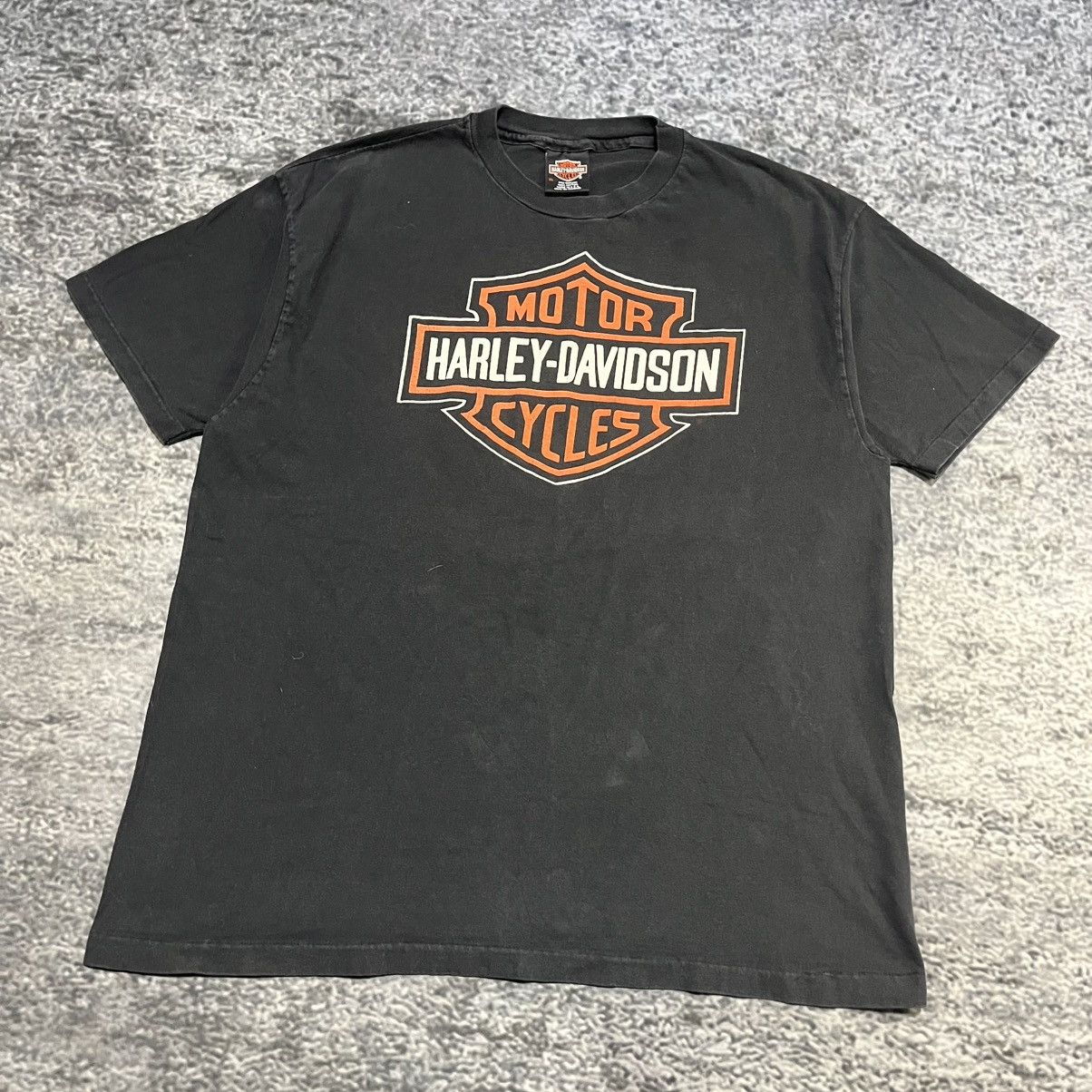 Harley Davidson Vintage Faded Harley Davidson Big Logo Biker Tee Shirt XL Size US XL / EU 56 / 4 - 3 Thumbnail