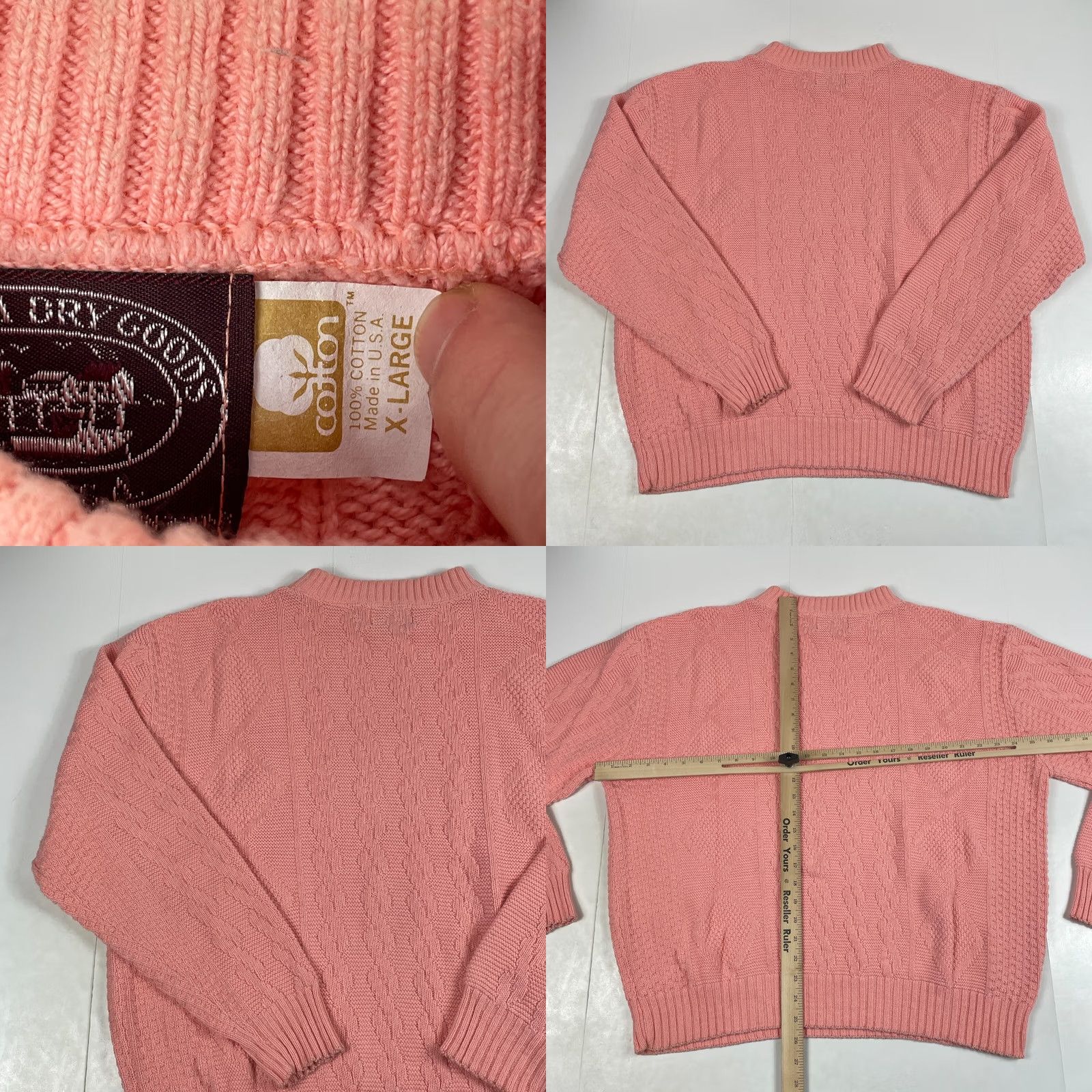 Vintage VINTAGE Victoria Dry Good Sweater Womens XL Pink Goods Women Extra Large Cable Knit Made USA Size XL / US 12-14 / IT 48-50 - 8 Thumbnail
