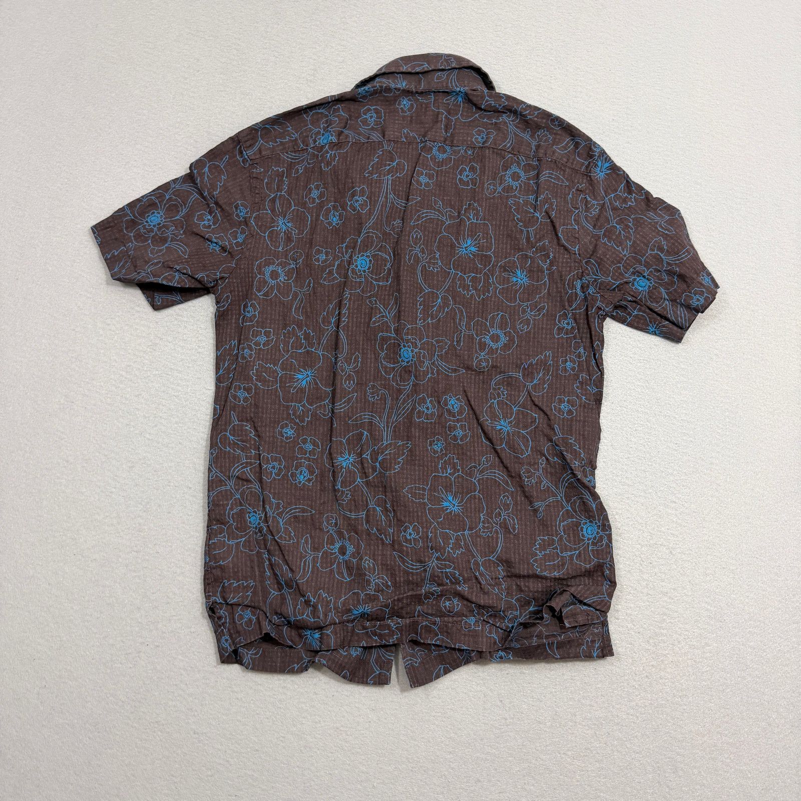 UNTUCKit UNTUCKit Shirt Men's Small Brown Blue Floral Linen Cotton Size US S / EU 44-46 / 1 - 5 Thumbnail