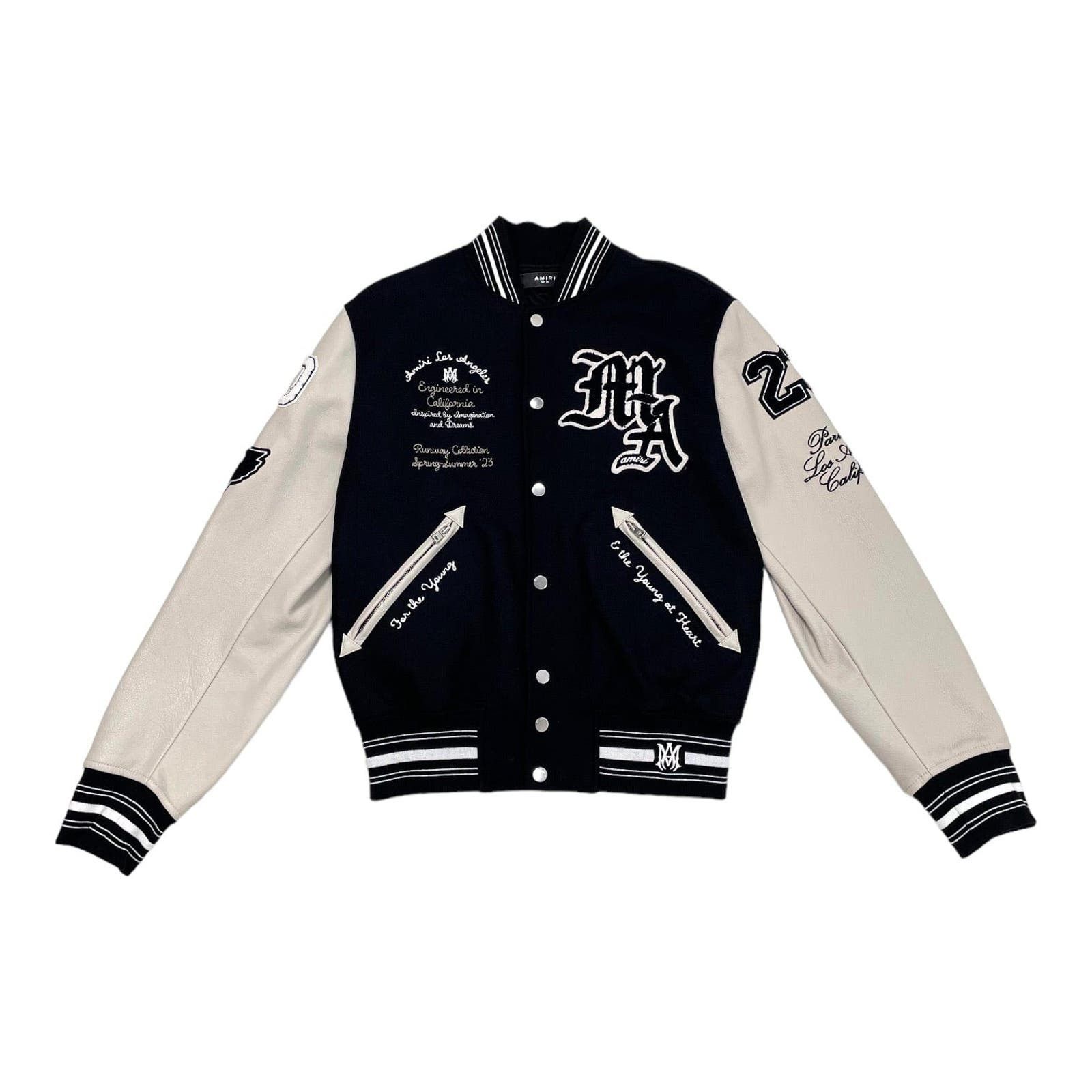 Image of Amiri Imagination M.a Varsity Jacket Black, Men's (Size Small)