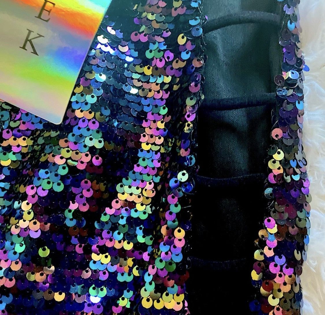 Other GORGEOUS SPARKLY SEQUIN SIDE LADDER CUTOUT MINI SKIRT SZ S Size 26" / US 2 / IT 38 - 2 Thumbnail