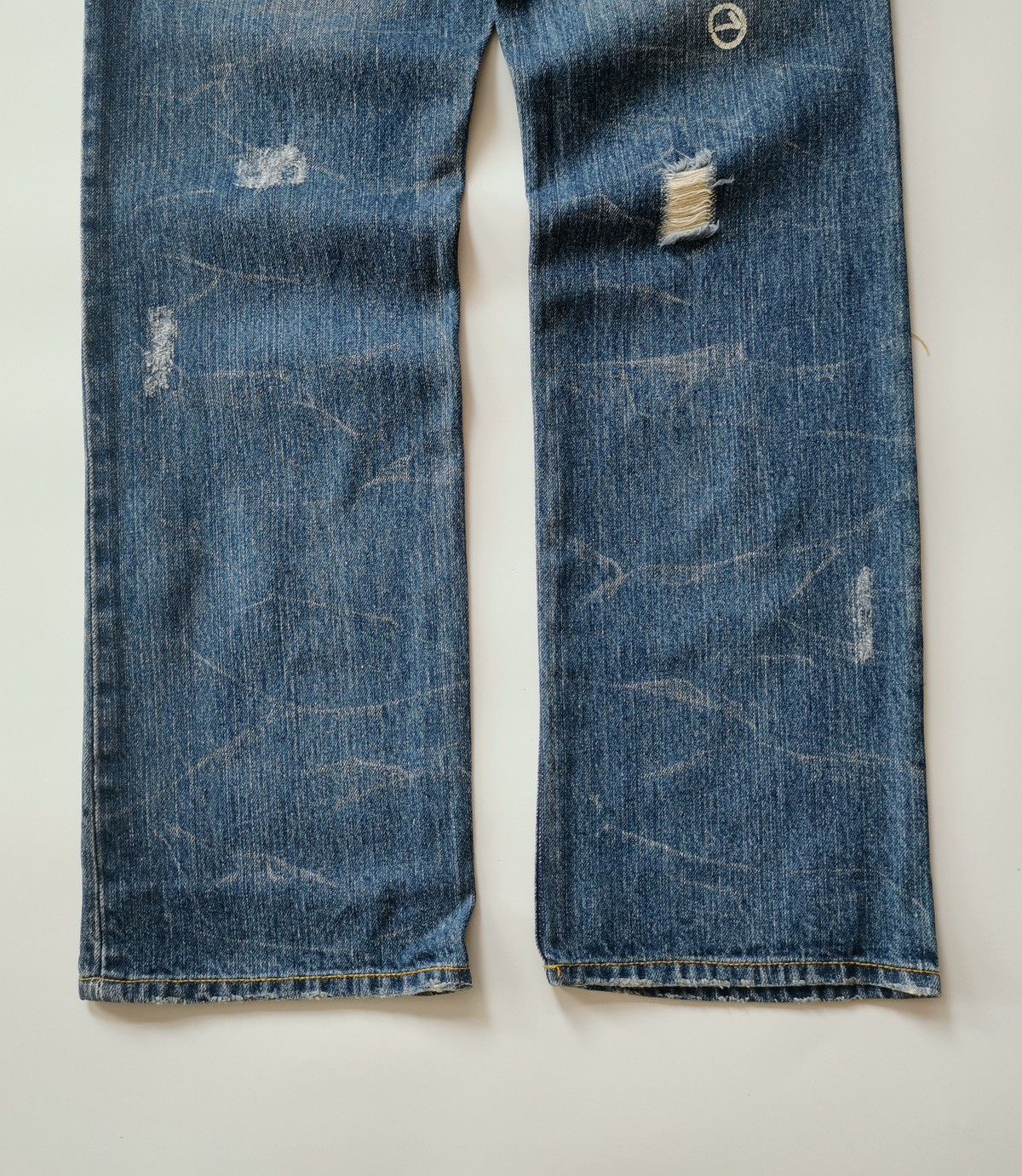 Vintage Route 57 Florida Print Distressed Denim Jeans Size US 31 - 4 Thumbnail