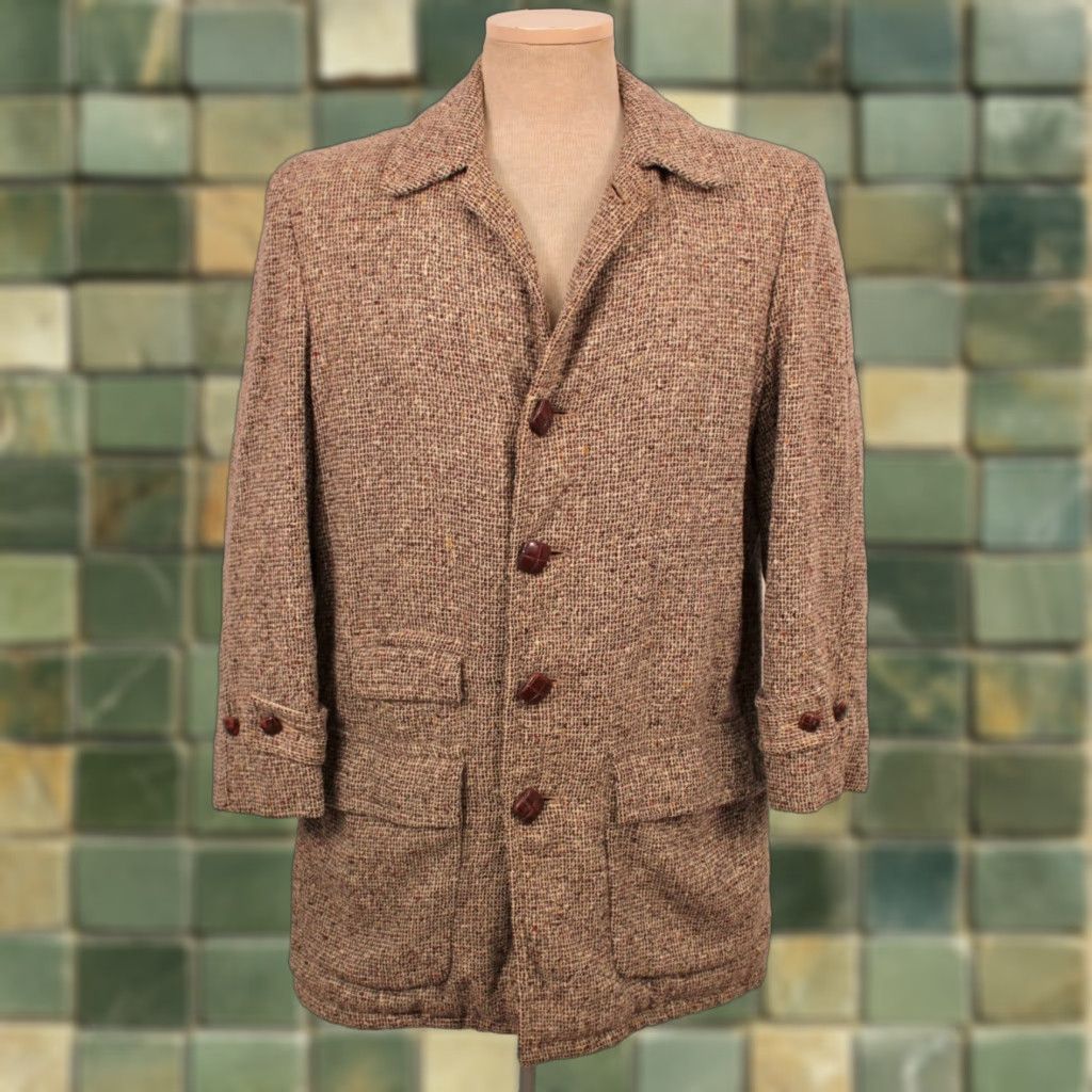 Vintage VINTAGE VTG Men's 50s Brown Tweed Car Coat Sz 36 1950s Wool Bond Style Manor Milium Size US S / EU 44-46 / 1 - 1 Thumbnail