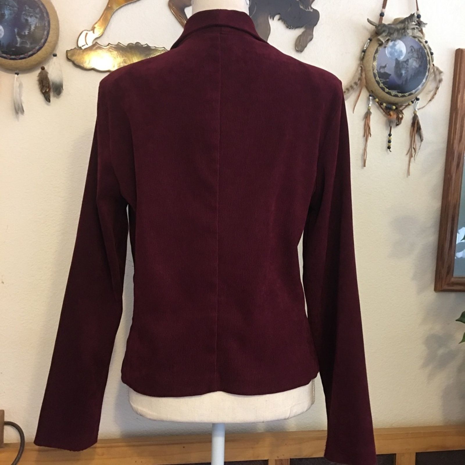 Vintage Vintage “I” Countess cranberry textured jacket Size L / US 10 / IT 46 - 5 Thumbnail