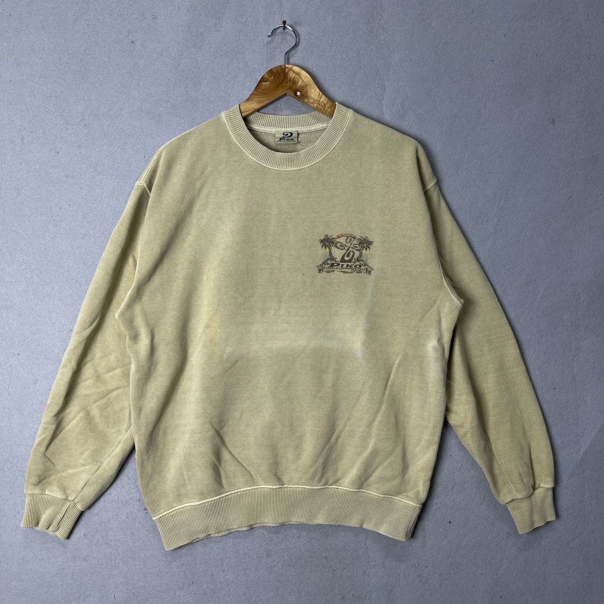Vintage Piko Hawaiian Surf Crewneck Sweatshirt – Beige Graphic Size US M / EU 48-50 / 2 - 3 Thumbnail