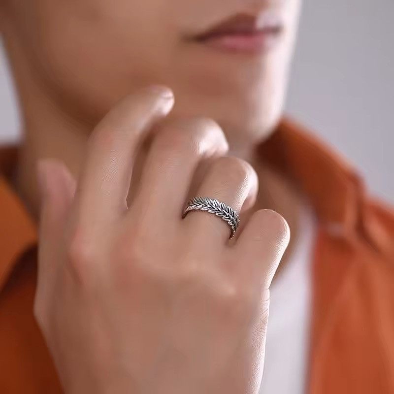 Other Wheat Leave Pattern Finger Ring Resizeable Size ONE SIZE - 1 Thumbnail