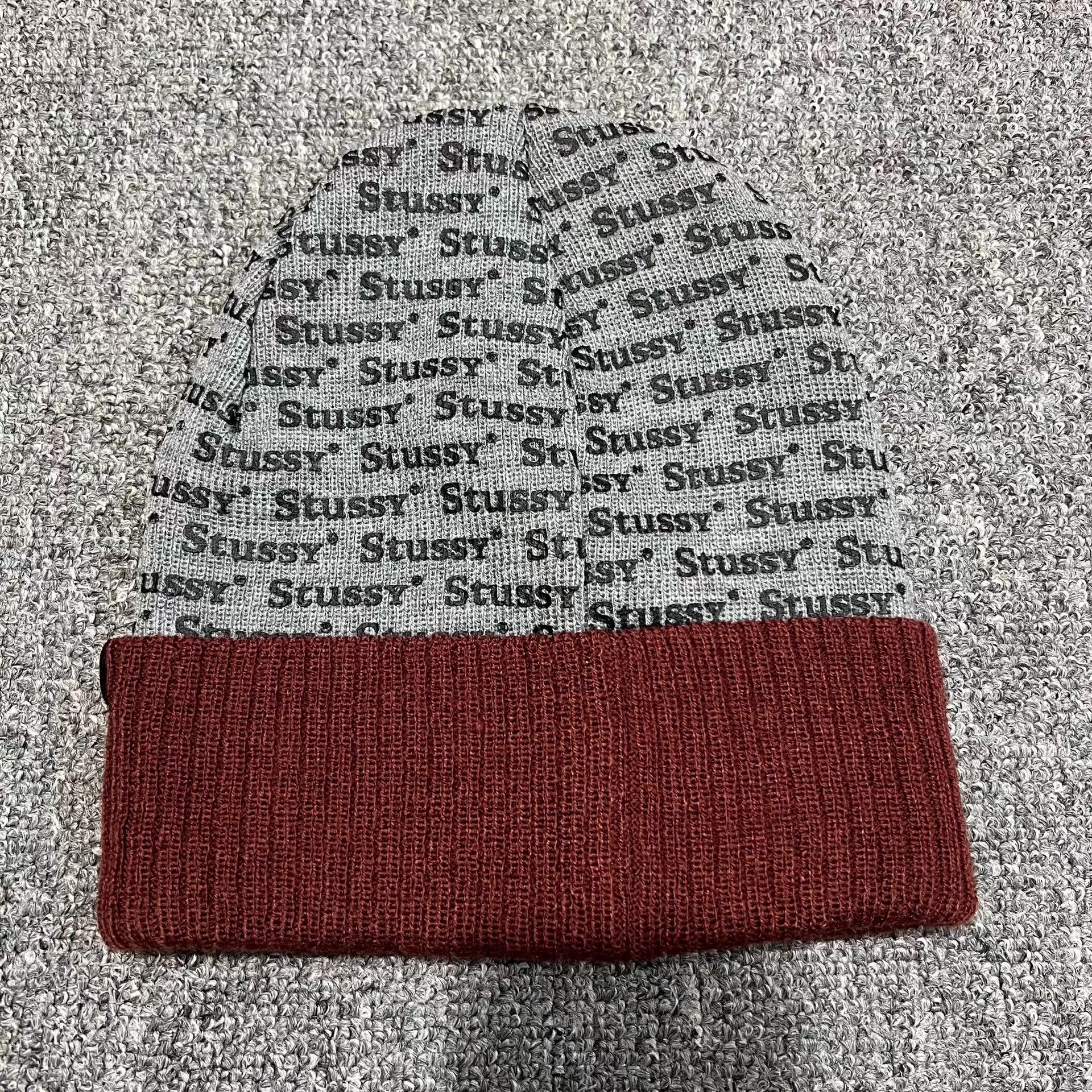 Stussy Stussy All-Over Logo Print Knit Beanie Q7 Size ONE SIZE - 9 Thumbnail