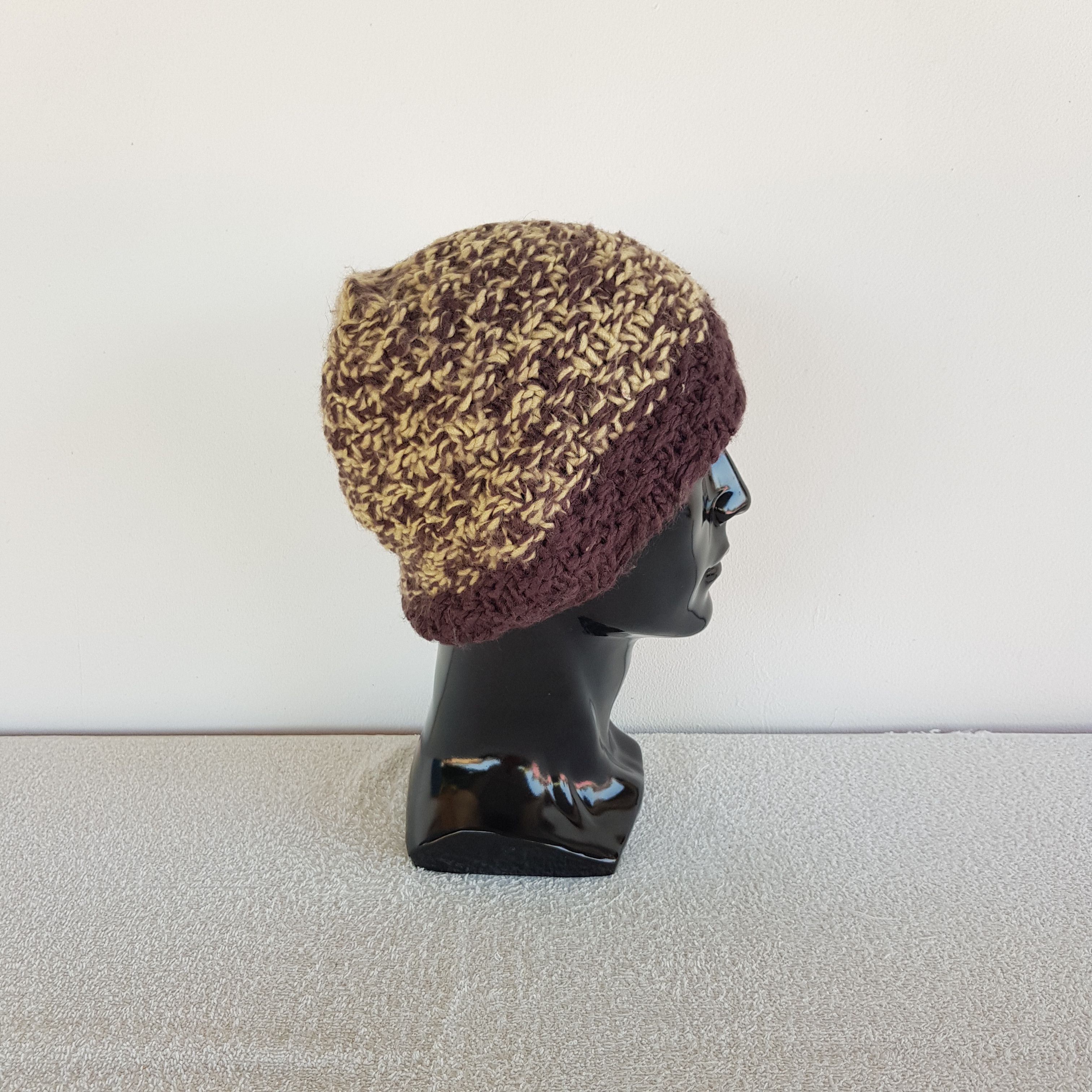 Japanese Brand Vintage Japan Crochet Slouchy Beanie 90s Knit Snow Caps Hats Size ONE SIZE - 3 Thumbnail