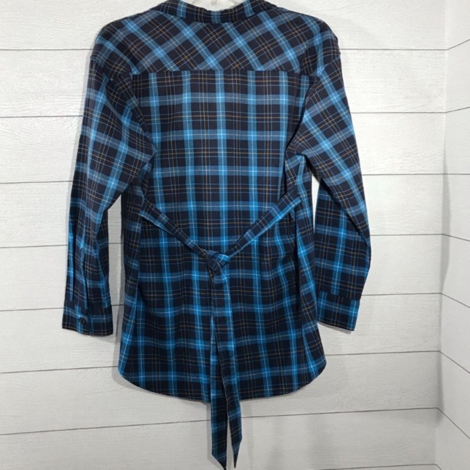 Pam & Gela PAM & GELA Blue and Black Plaid Long Sleeve Shirt Size Small Size S / US 4 / IT 40 - 2 Thumbnail