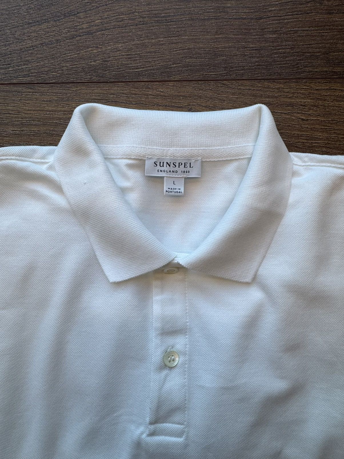 Sunspel Sunspel White Piqué Polo - Size L Size US L / EU 52-54 / 3 - 2 Thumbnail