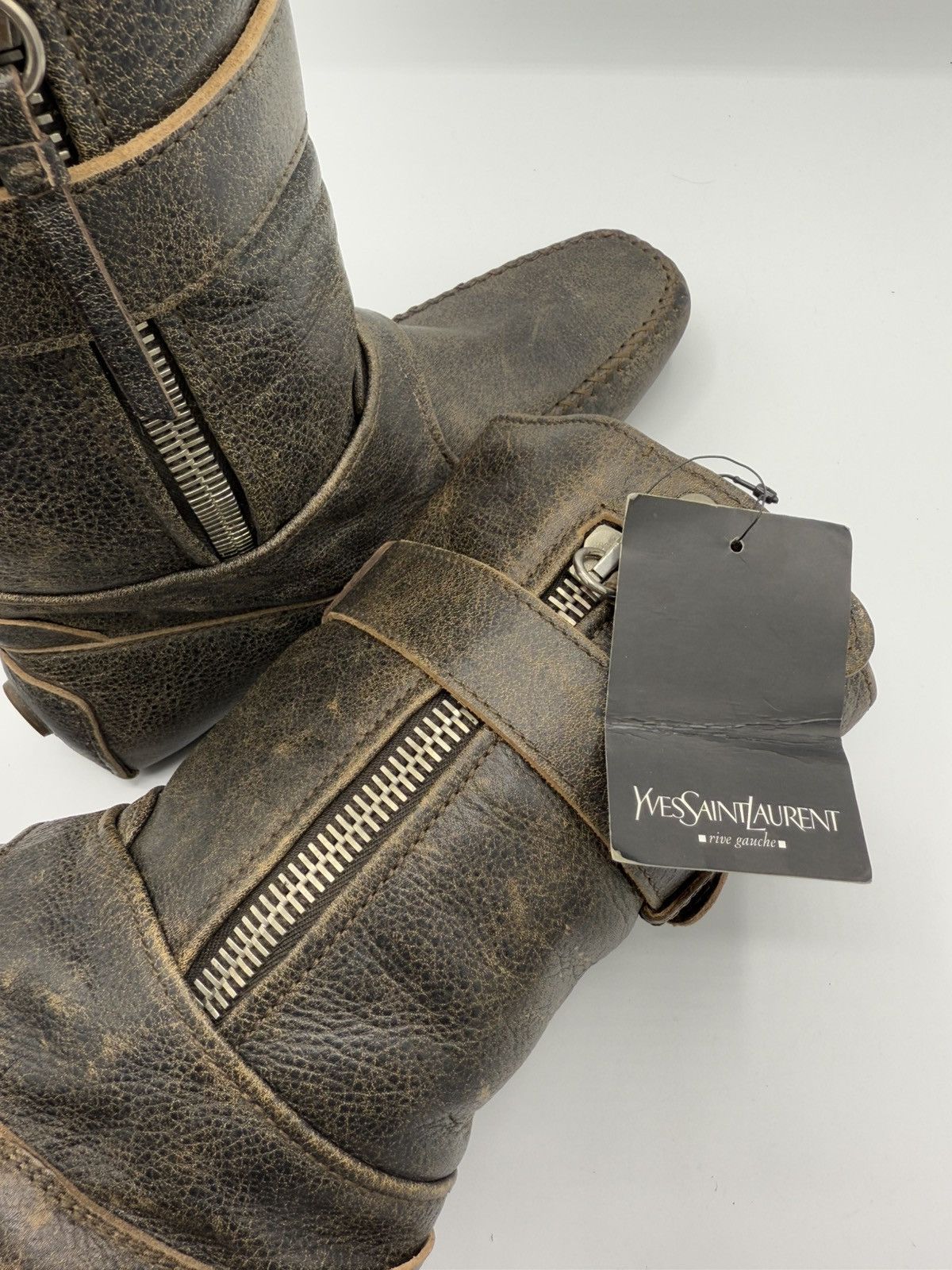 Tom Ford × Yves Saint Laurent Yves Saint Laurent Side Zip Boots Leather Size US 7.5 / EU 40-41 - 8 Thumbnail