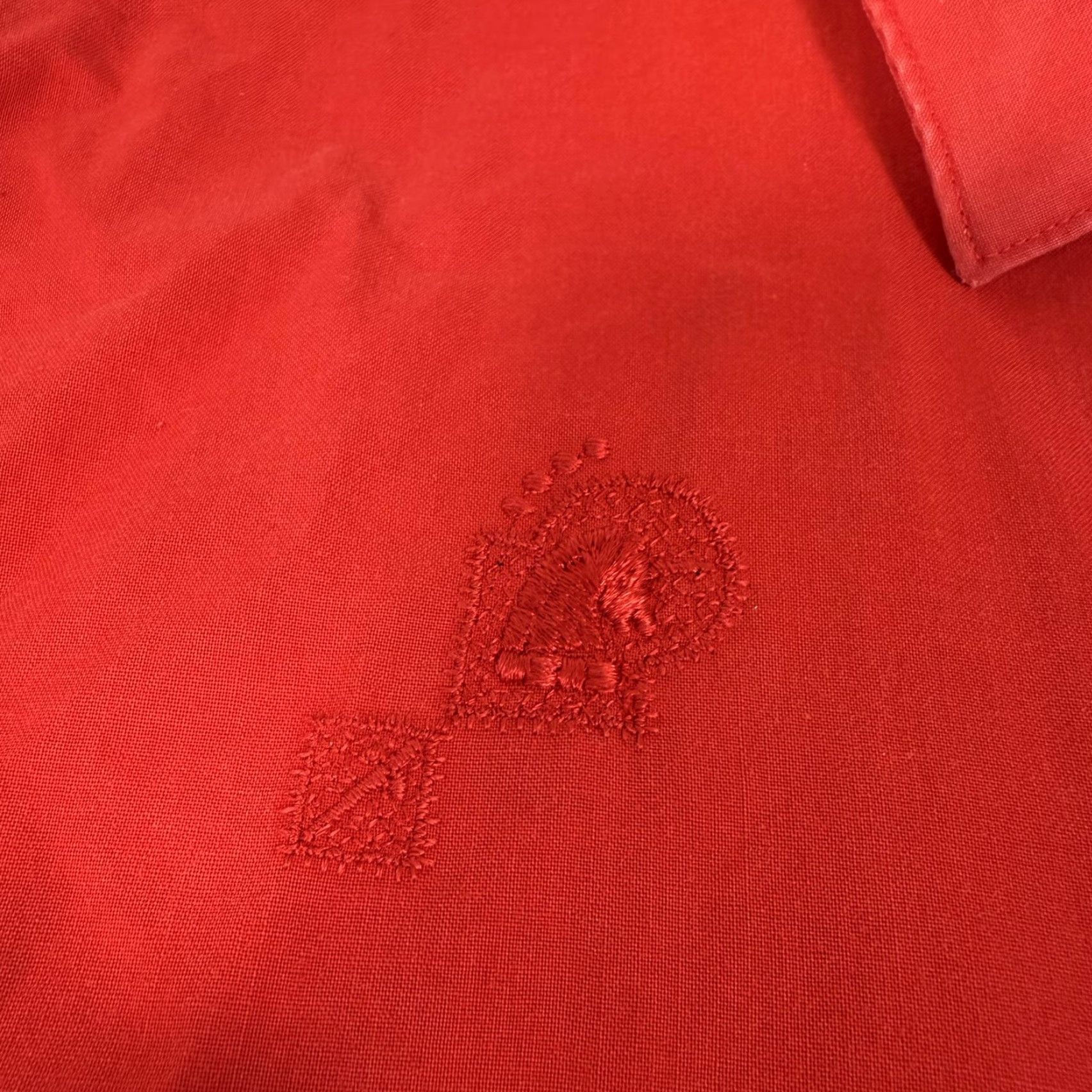 Arrow VINTAGE Arrow Shirt Mens Medium Red 50s Sanforized Cotton Unicorn Embroidered Pockets 1950s Button-Up Collared Size US M / EU 48-50 / 2 - 4 Thumbnail