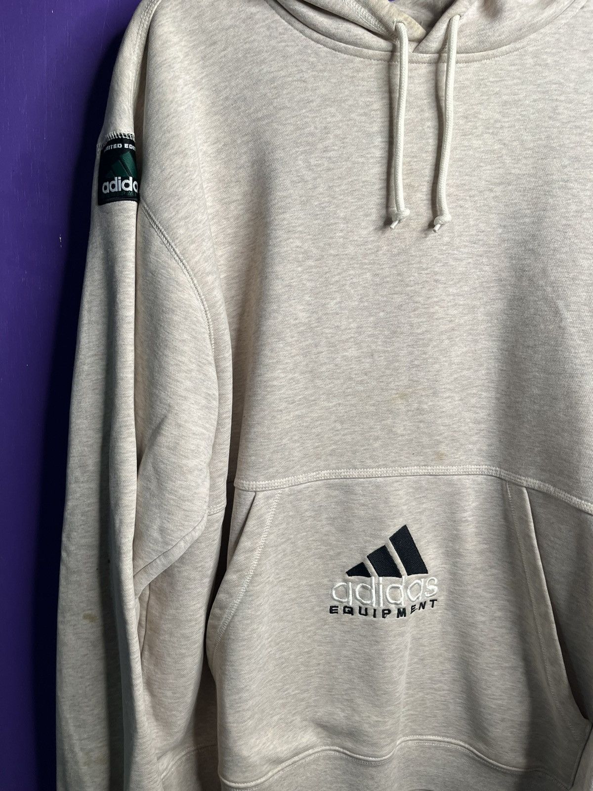 Adidas × Vintage Vintage 90s Adidas equipment logo hoodie Size US XL / EU 56 / 4 - 3 Thumbnail