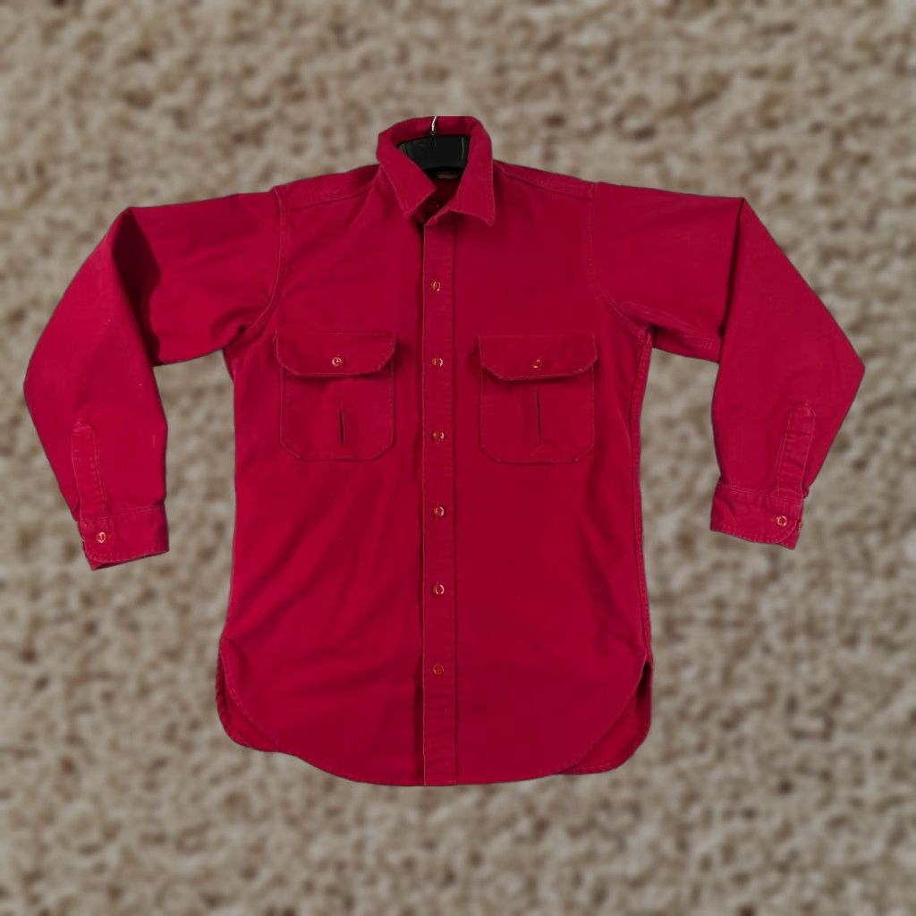 Vintage Cabela's Shirt Men Medium Red Button-Down Long Sleeve Collared USA Theme Pockets All Seasons 100% Cotton Mens Size US M / EU 48-50 / 2 - 1 Thumbnail
