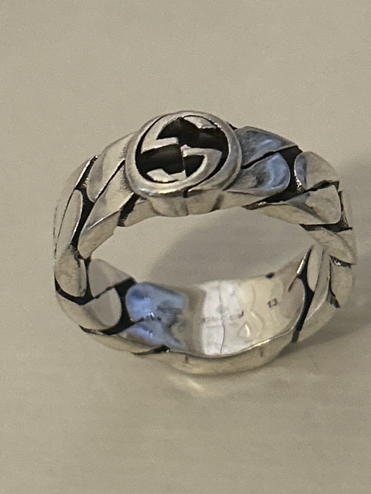 Gucci Gucci Sterling Silver Interlocking Ring Ag 925 678656 Size ONE SIZE - 7 Thumbnail