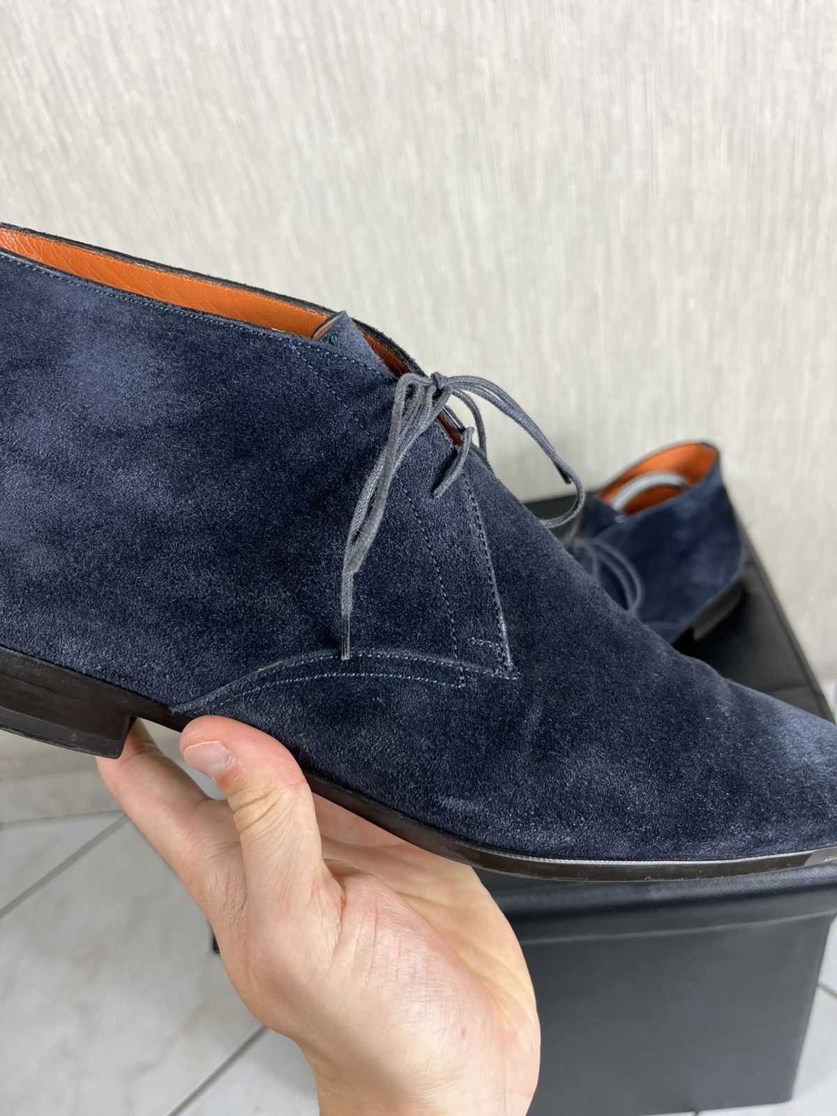 Santoni Santoni for Oger suede leather high top boots shoes handmade Size US 8.5 / EU 41-42 - 6 Thumbnail