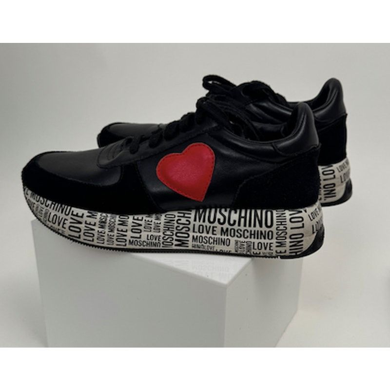 Moschino Love Moschino Heart Patch Platform Sneakers Black Size 8 Size US 8 / IT 38 - 13 Thumbnail