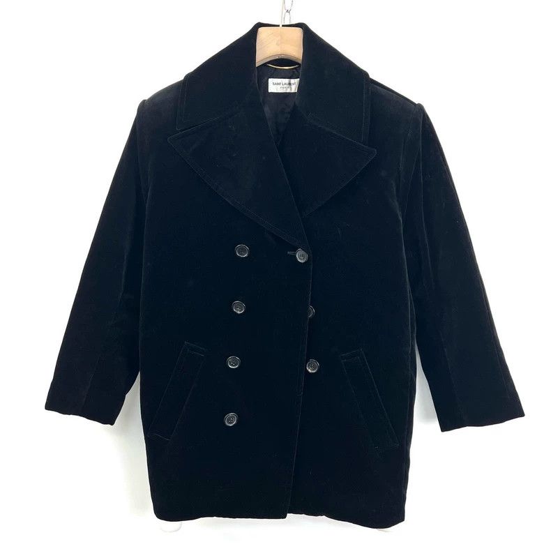 Saint Laurent Paris Saint Laurent ParisBlack rhinestone letter logo velvet qui Size ONE SIZE - 2 Thumbnail