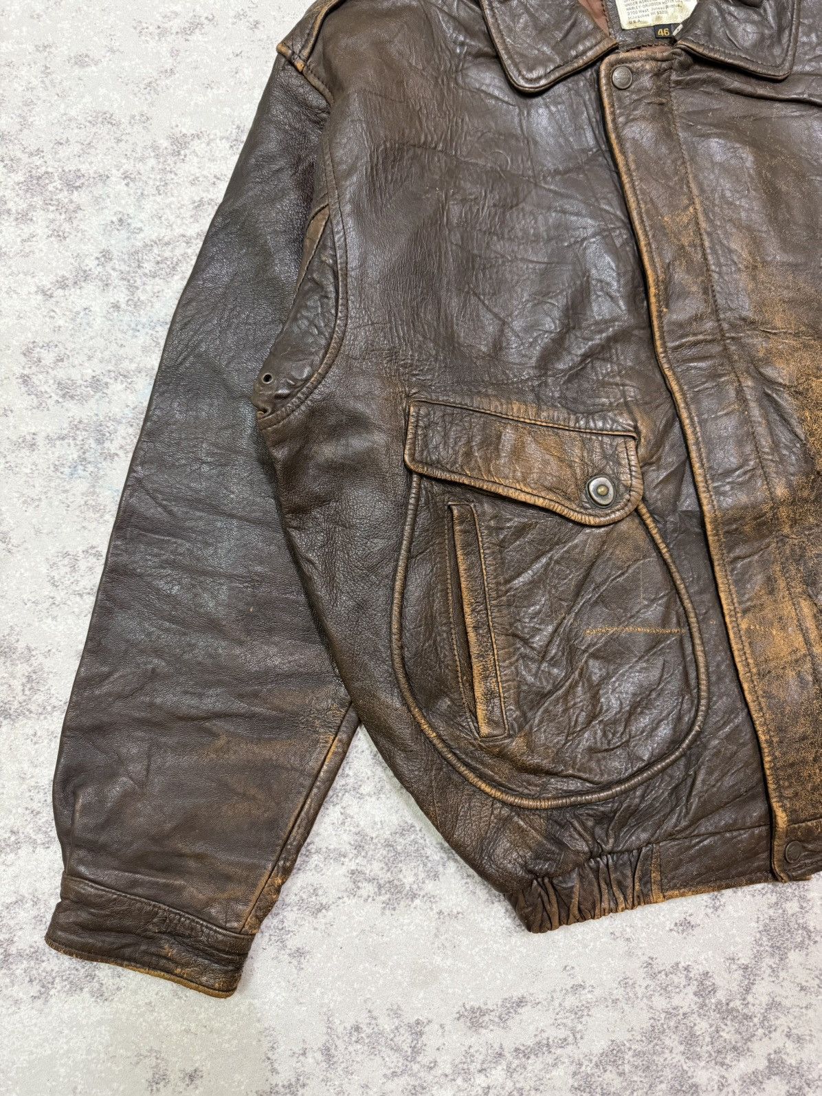 Harley Davidson Vintage Harley Davidson Brown Leather Bomber Jacket Size US XXL / EU 58 / 5 - 4 Thumbnail