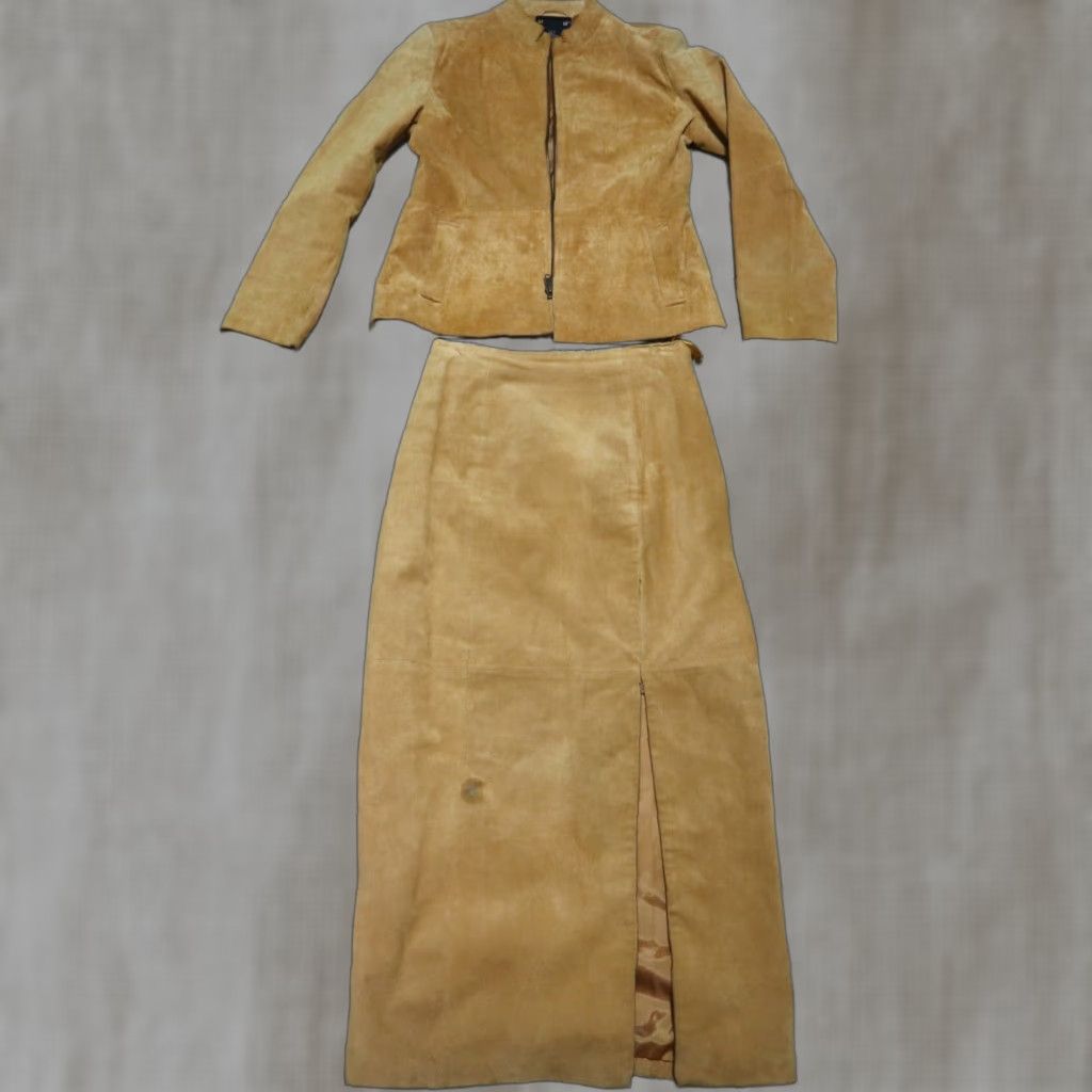 VINTAGE Leather Jacket and Skirt Set METROSTYLE Size 6 Small