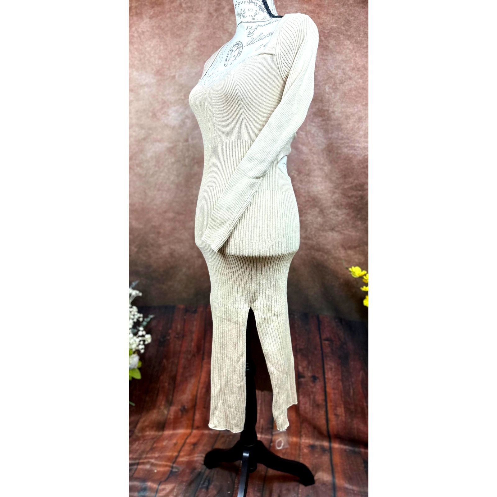 Other Skin Worldwide Mariana Cut Out Dress - Sable - size L Size L / US 10 / IT 46 - 13 Thumbnail