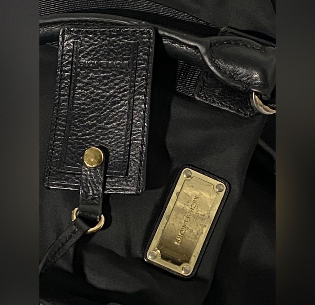 Michael Kors Michael Kors Black Nylon Satchel Tote Bag Gold Hardware Size ONE SIZE - 8 Thumbnail
