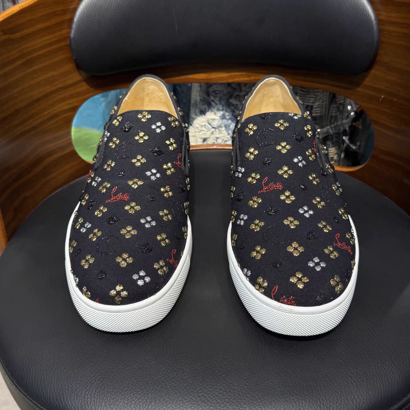 Christian Louboutin Christian Louboutin Monogram Red Sole Slip-On K15 Size US 11 / EU 44 - 2 Thumbnail