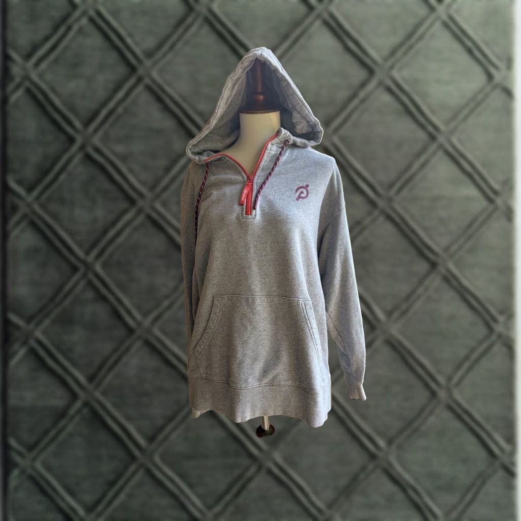Vintage Peloton Women's Pullover Hoodie Gray Medium Pocket Half Zip Sweatshirt Sweatshirt (Regular) Mens? Womens? Size M / US 6-8 / IT 42-44 - 1 Thumbnail