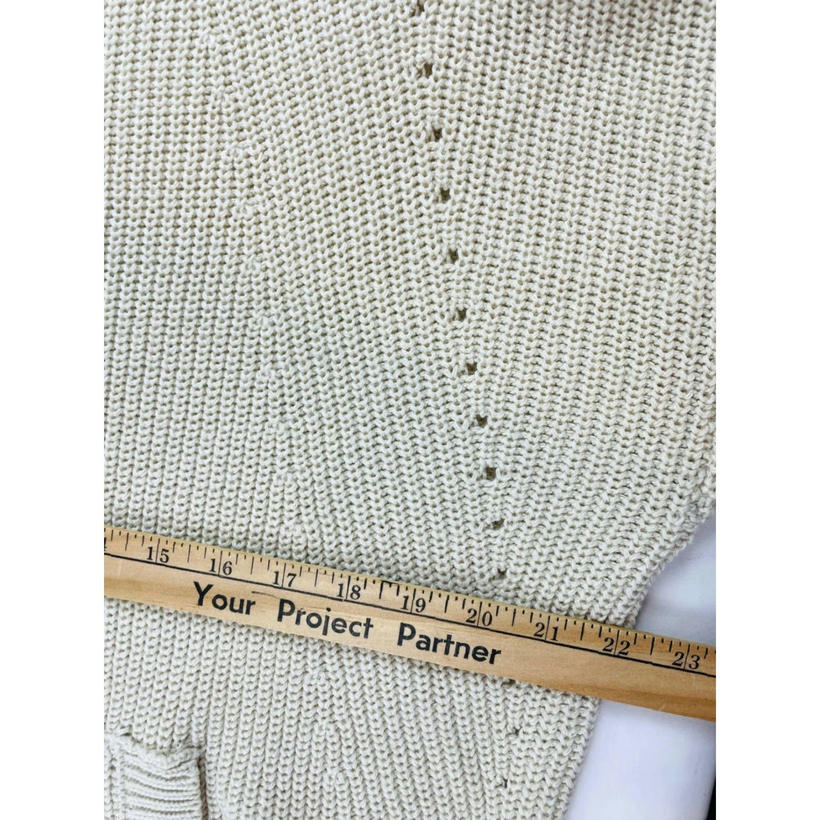 Vintage RDI Sweater Women’s Size S Oversized Cream Mock Neck Drawstring Pullover NWT Size S / US 4 / IT 40 - 3 Thumbnail