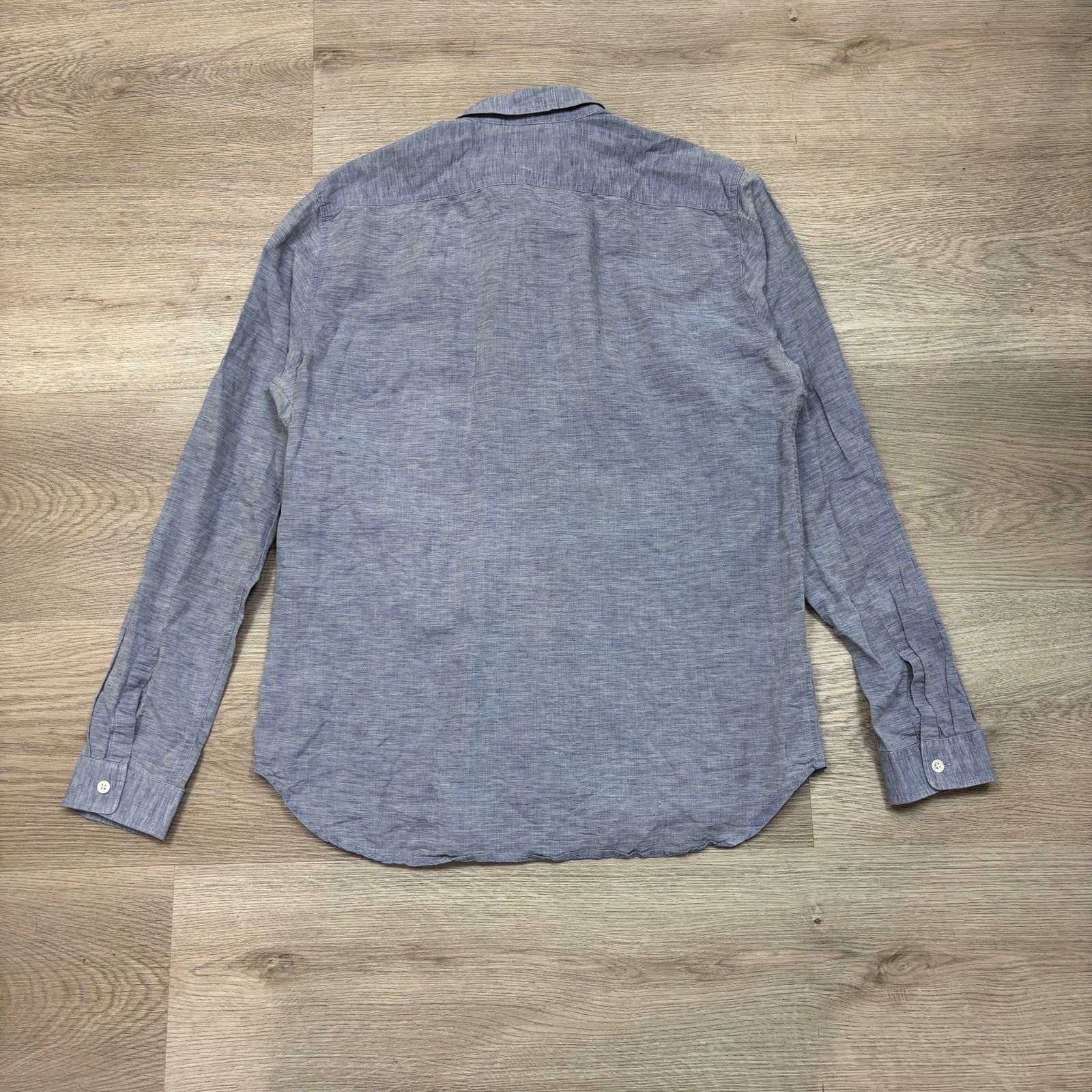 Theory Theory Rotuma Linen Blend Chambray Button Up Shirt Large Size US L / EU 52-54 / 3 - 3 Thumbnail