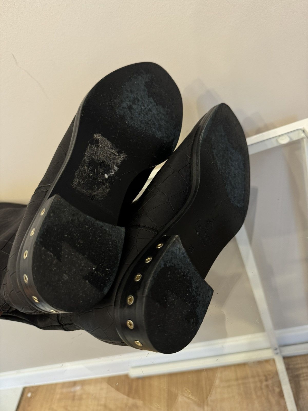 Lanvin Lanvin made in Italy leather crocodile style boots luxury Size US 7 / IT 37 - 8 Thumbnail