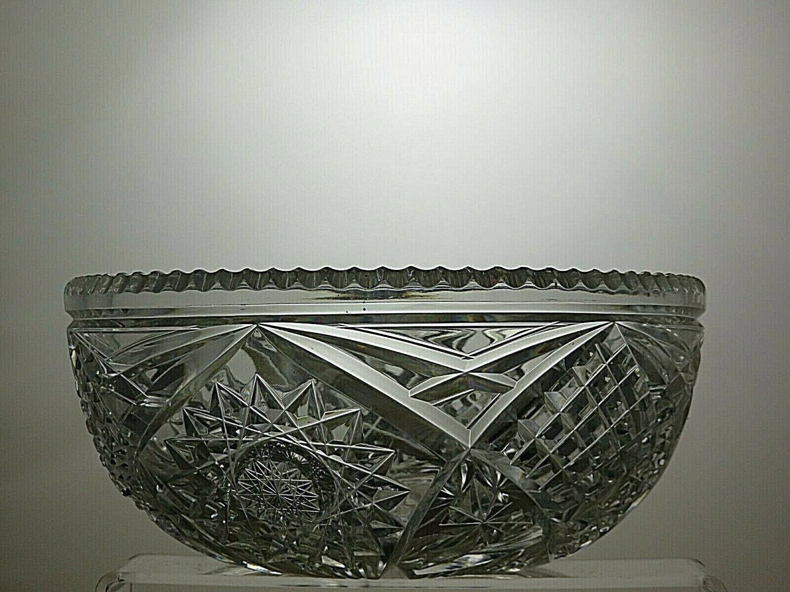 NASCAR Stuart Crystal Hobstar Cut Salad Fruit Serving Bowl 4 1/8" Size ONE SIZE - 5 Thumbnail