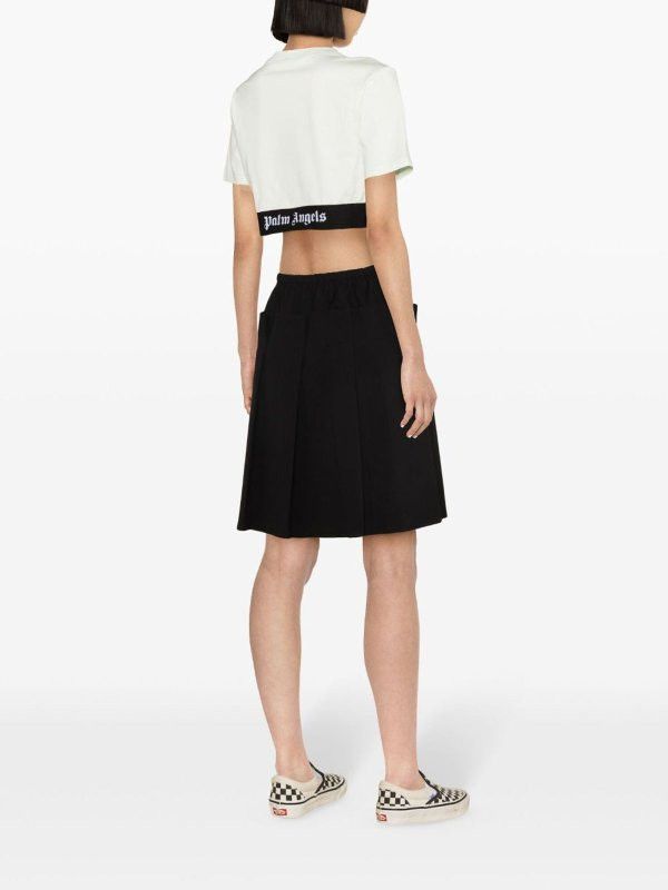 Palm Angels o1y1225 Crop Top in White/Black Size XXS / US 00 / IT 34 - 3 Thumbnail