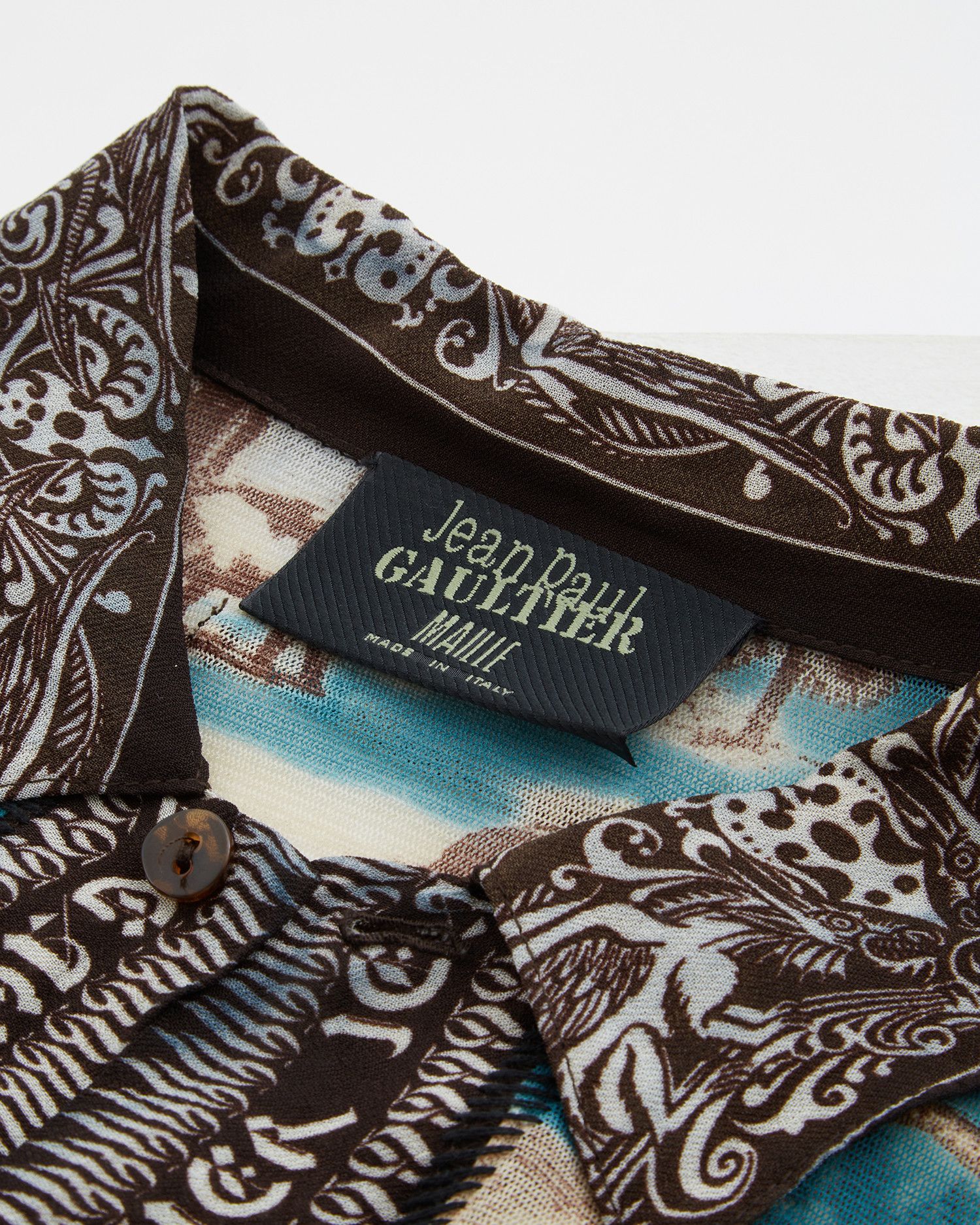Jean Paul Gaultier S/S 1998 Cuba print mesh long-sleeve shirt Size US S / EU 44-46 / 1 - 5 Thumbnail