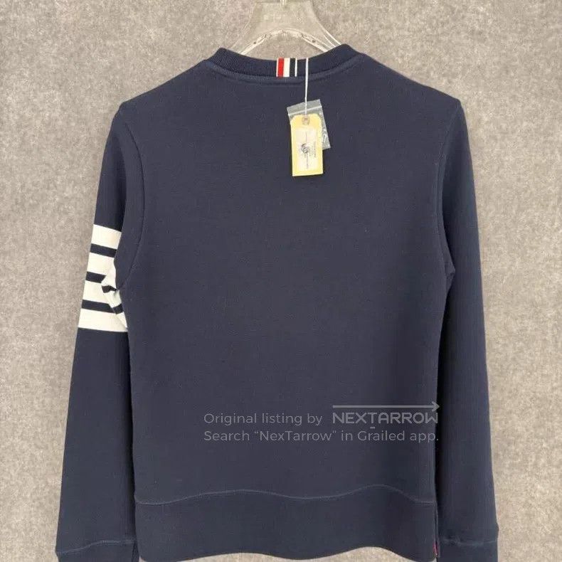 Thom Browne Thom Browne Classic Crewneck Sweatshirt Navy Blue Size US S / EU 44-46 / 1 - 1 Thumbnail
