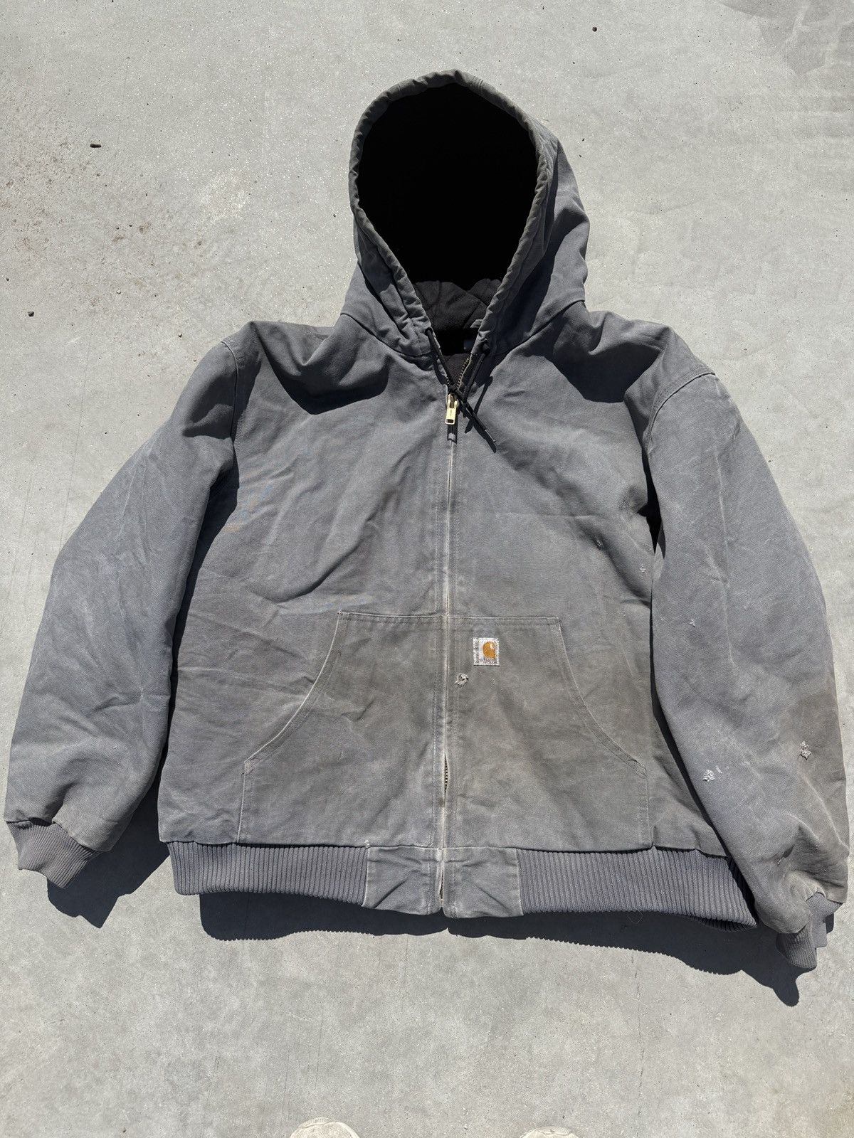 Carhartt Vintage carhartt hooded jacked grey size XL Size US XL / EU 56 / 4 - 1 Thumbnail